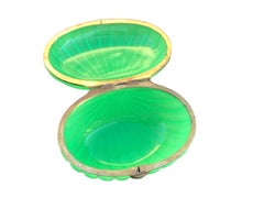 Antique French Green Opaline Box with Gilt Bronze Fittings