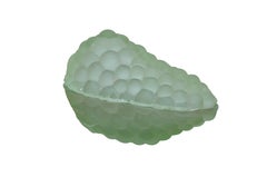 Antique French Green Uranium Glass Grape Cluster Compote Trinket Box 6"