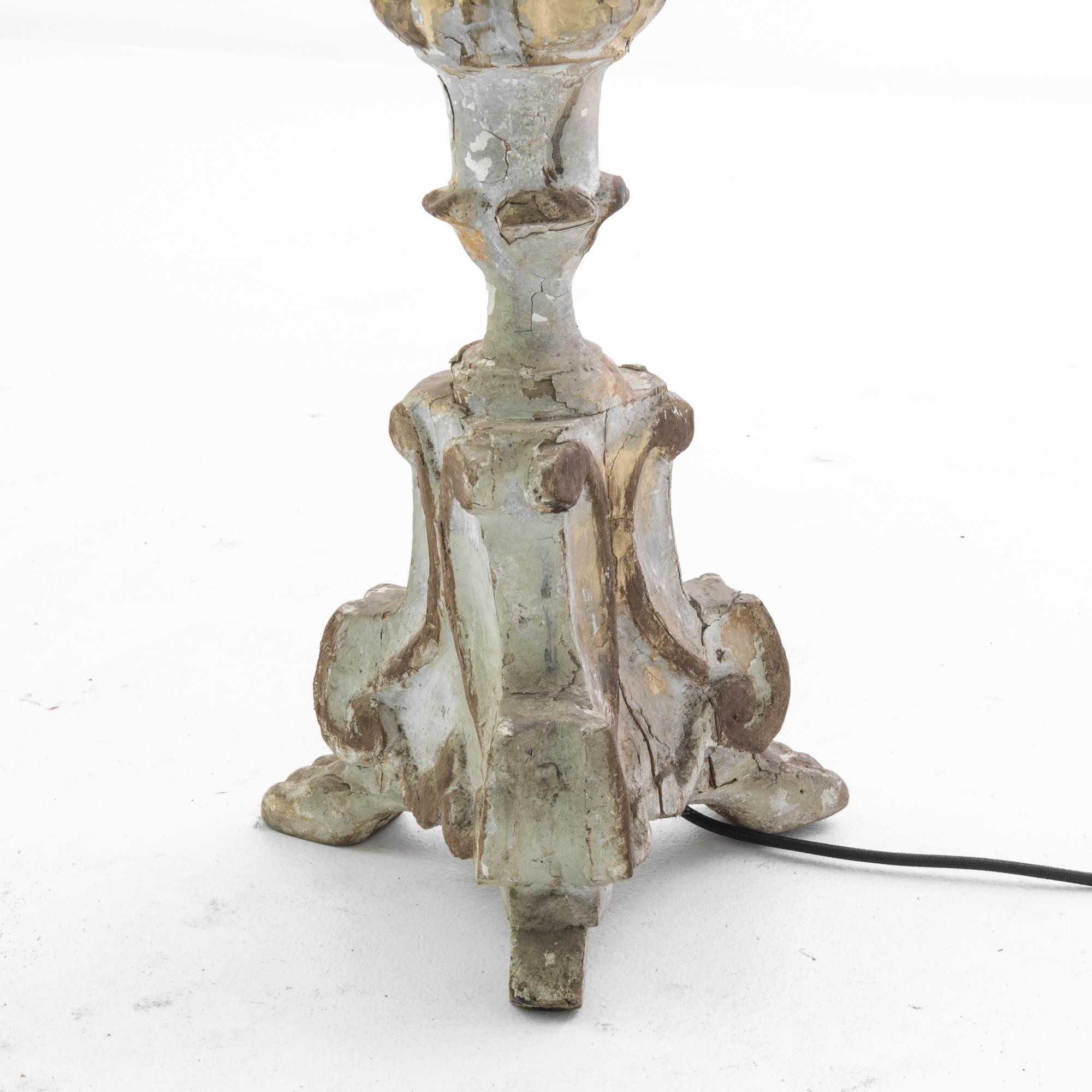 Antique French Grey Gilded Floor Lamp In Good Condition In High Point, NC