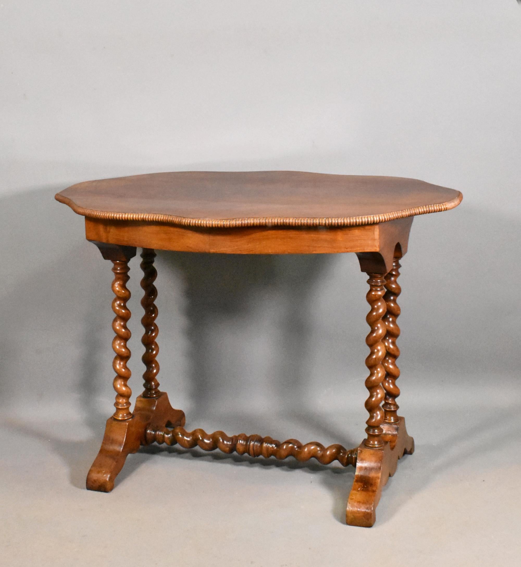Polished Antique French Gueridon Centre Table in Walnut For Sale