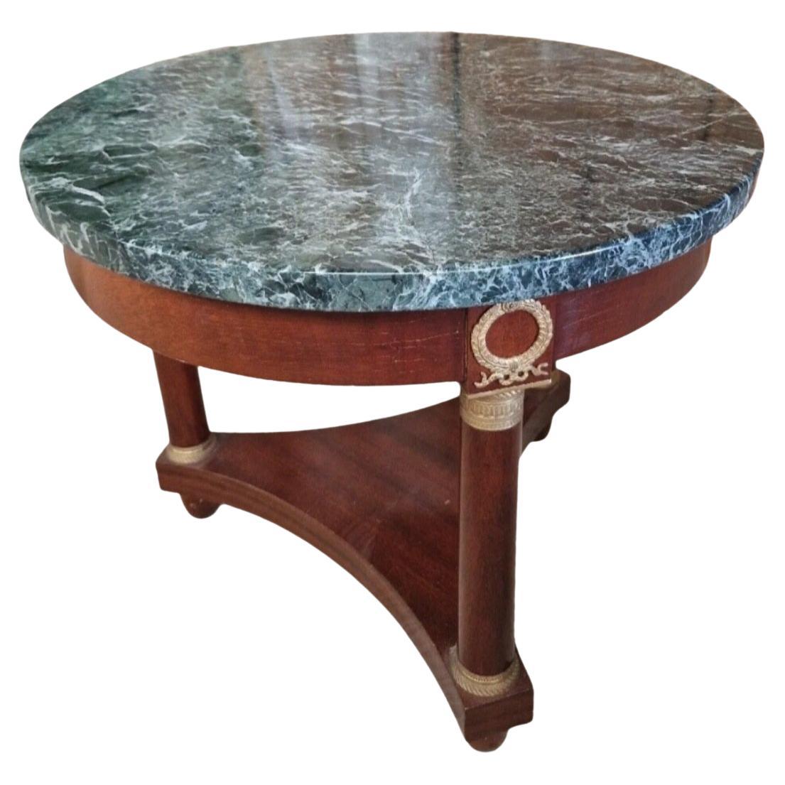Antique French Gueridon Table with Marble Top