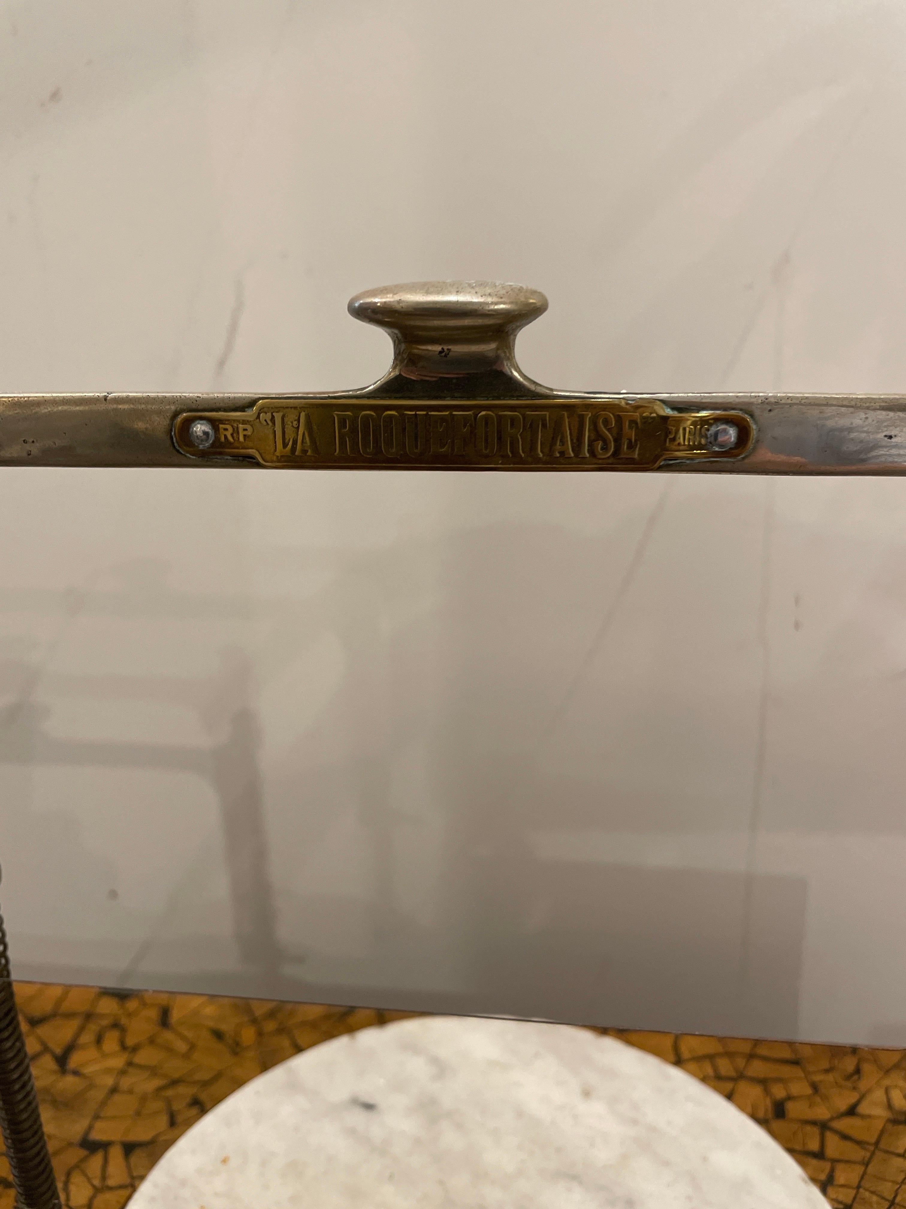 Very rare and unusual French cheese slicer. Made in the style of a guillotine. 