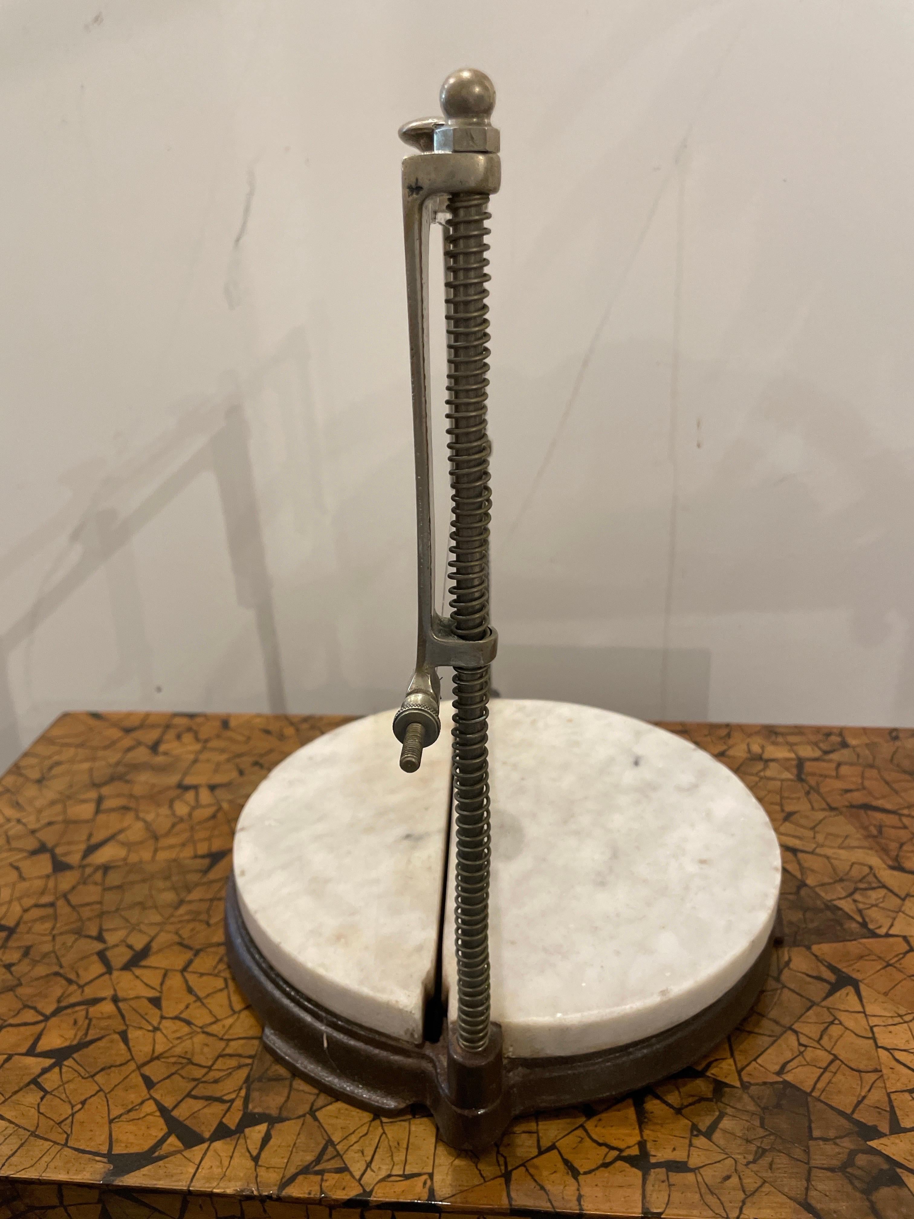 Marble Antique French Guillotine Cheese Slicer For Sale