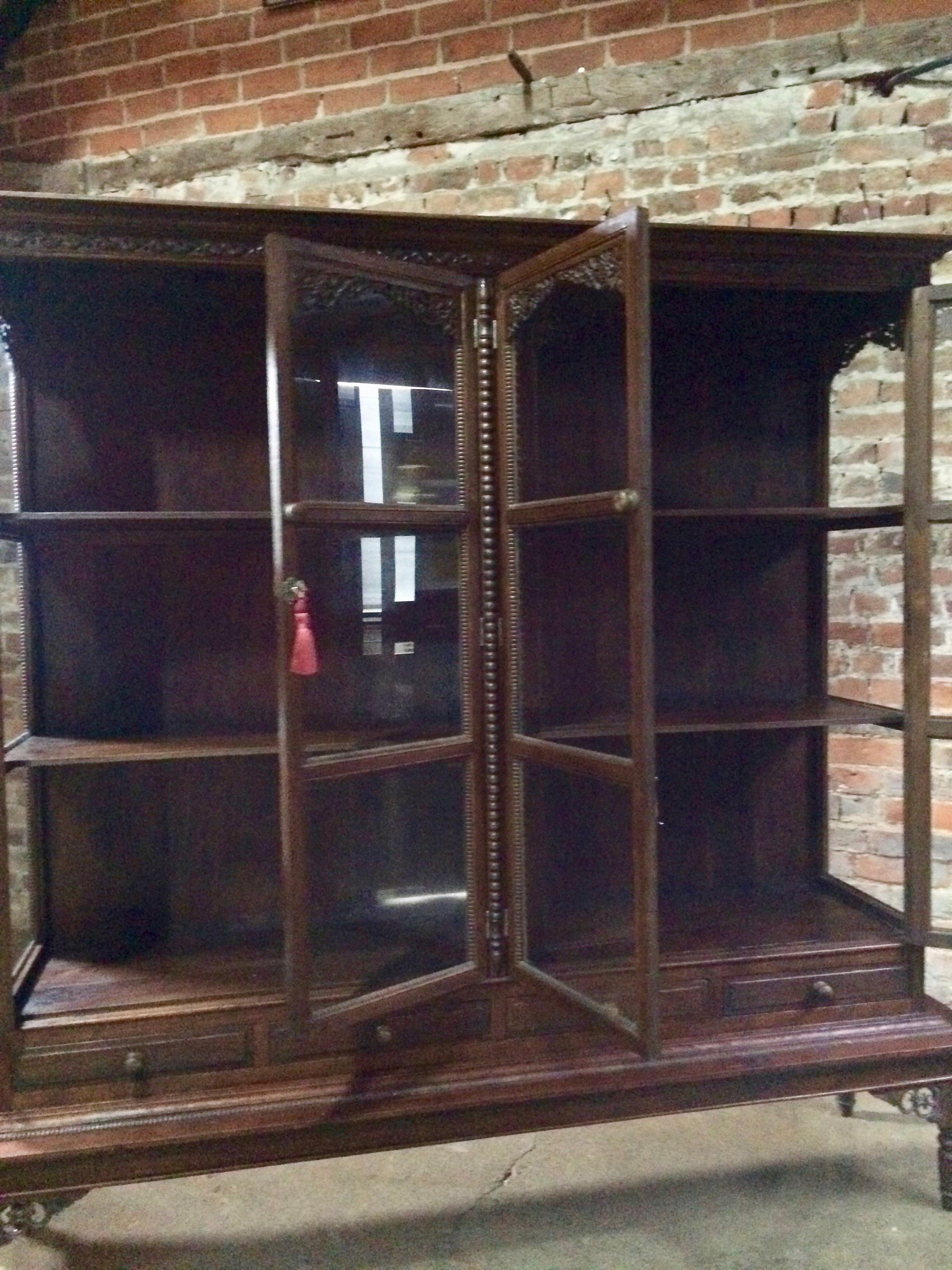 Antique French Haberdashery Shop Display Cabinet Vitrine Oak, circa 1920 1