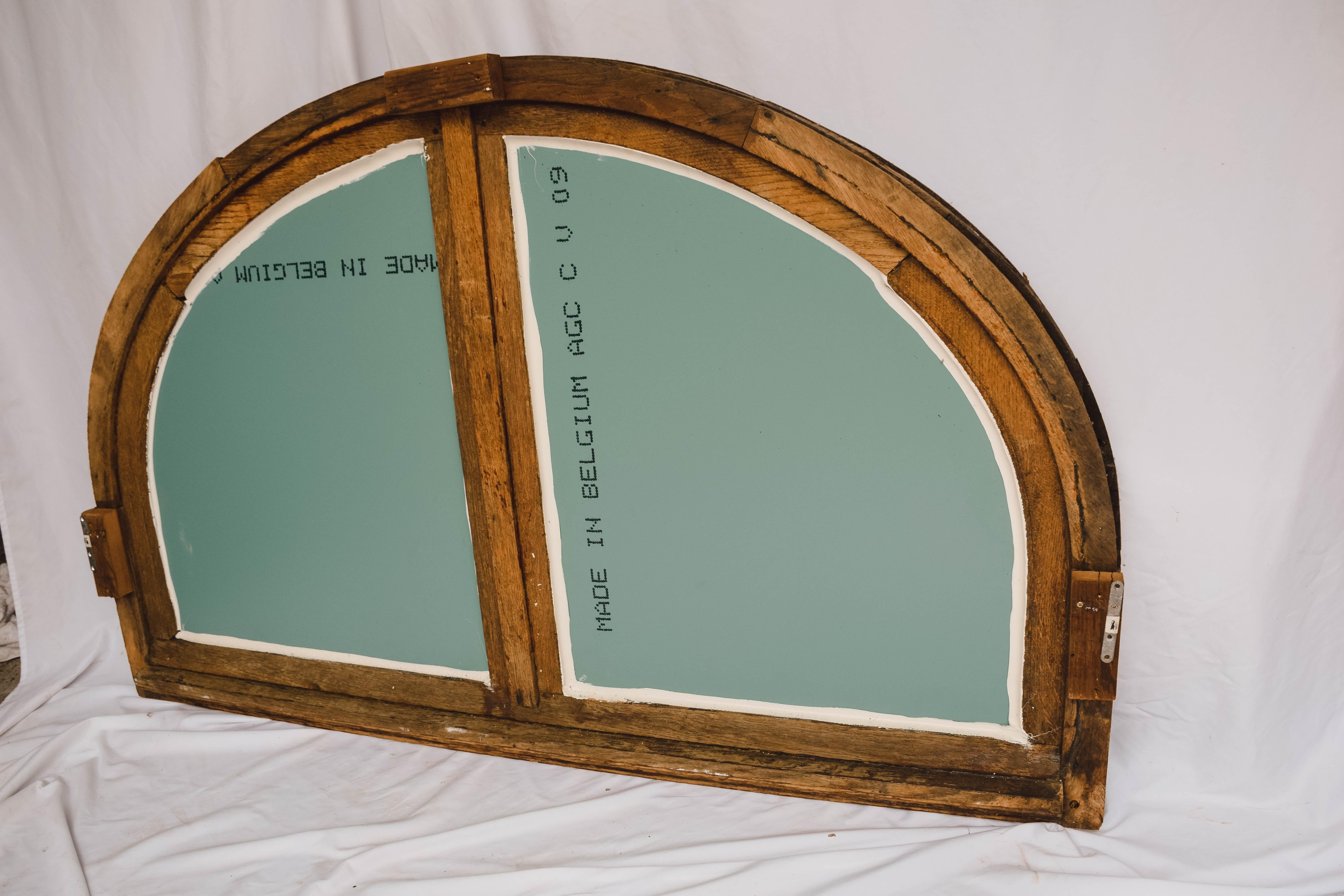 Antique French Half Round Window Casement/ Mirror 3