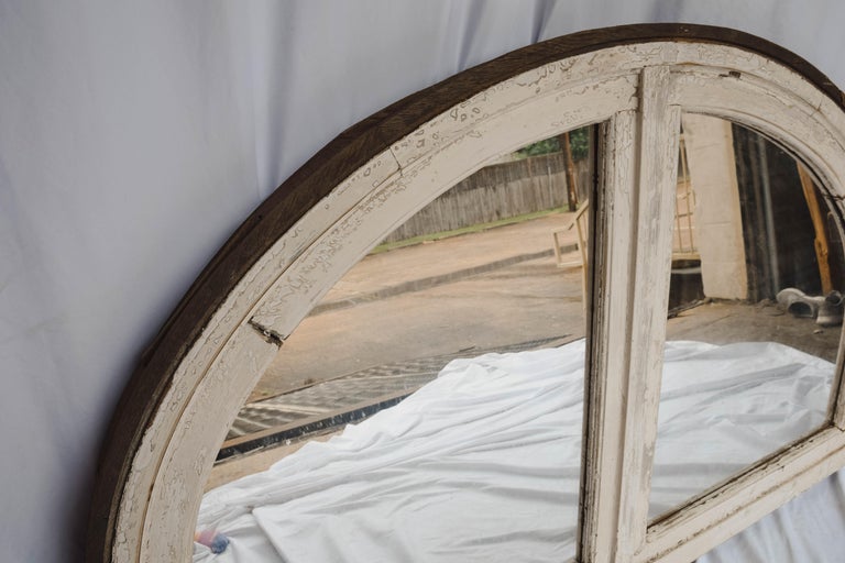 Antique French Half Round Window Casement/ Mirror For Sale 9