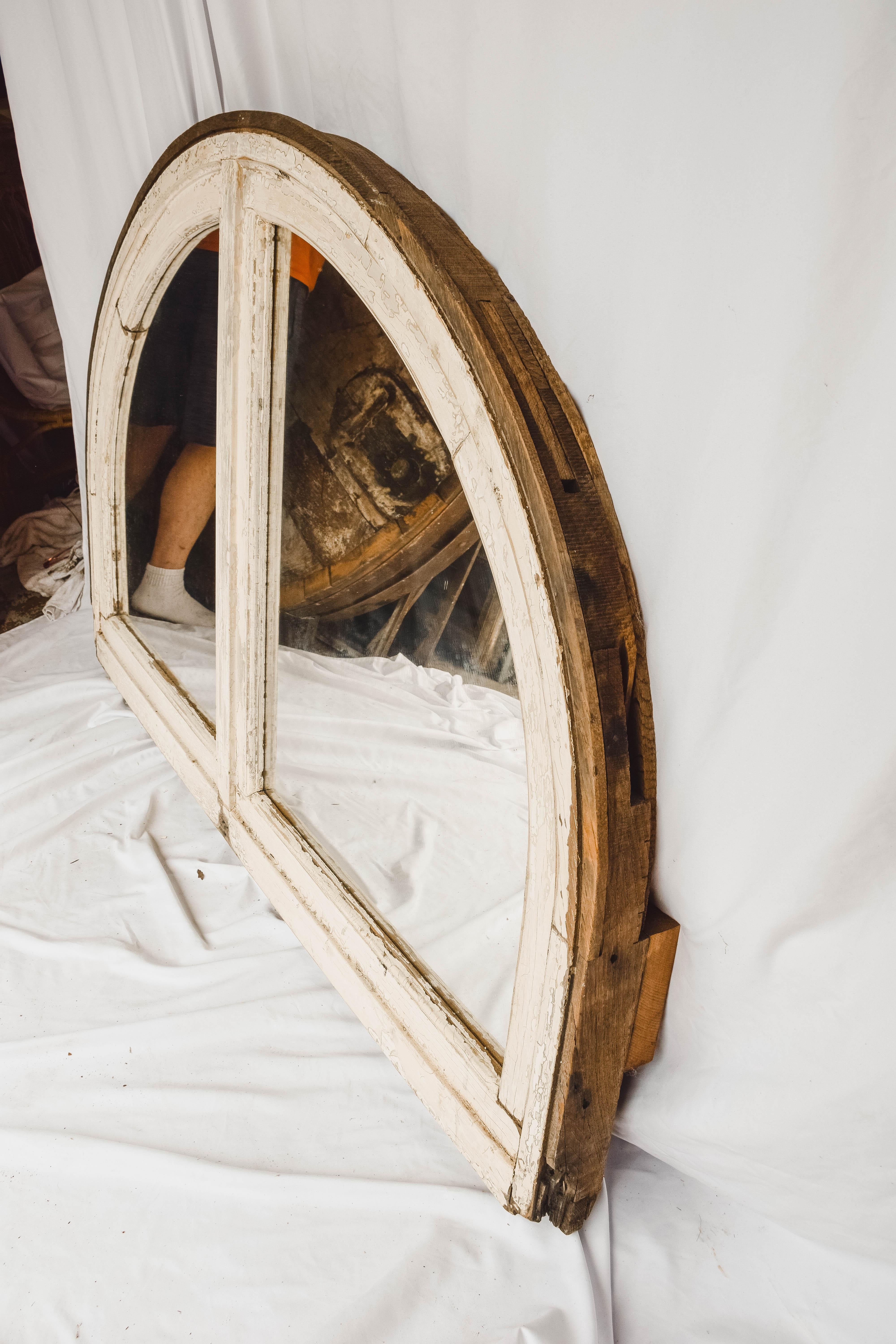 Antique français demi-ronde fenêtre Casement / miroir en vente 8
