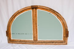 Antique French Half Round Window Casement/ Mirror