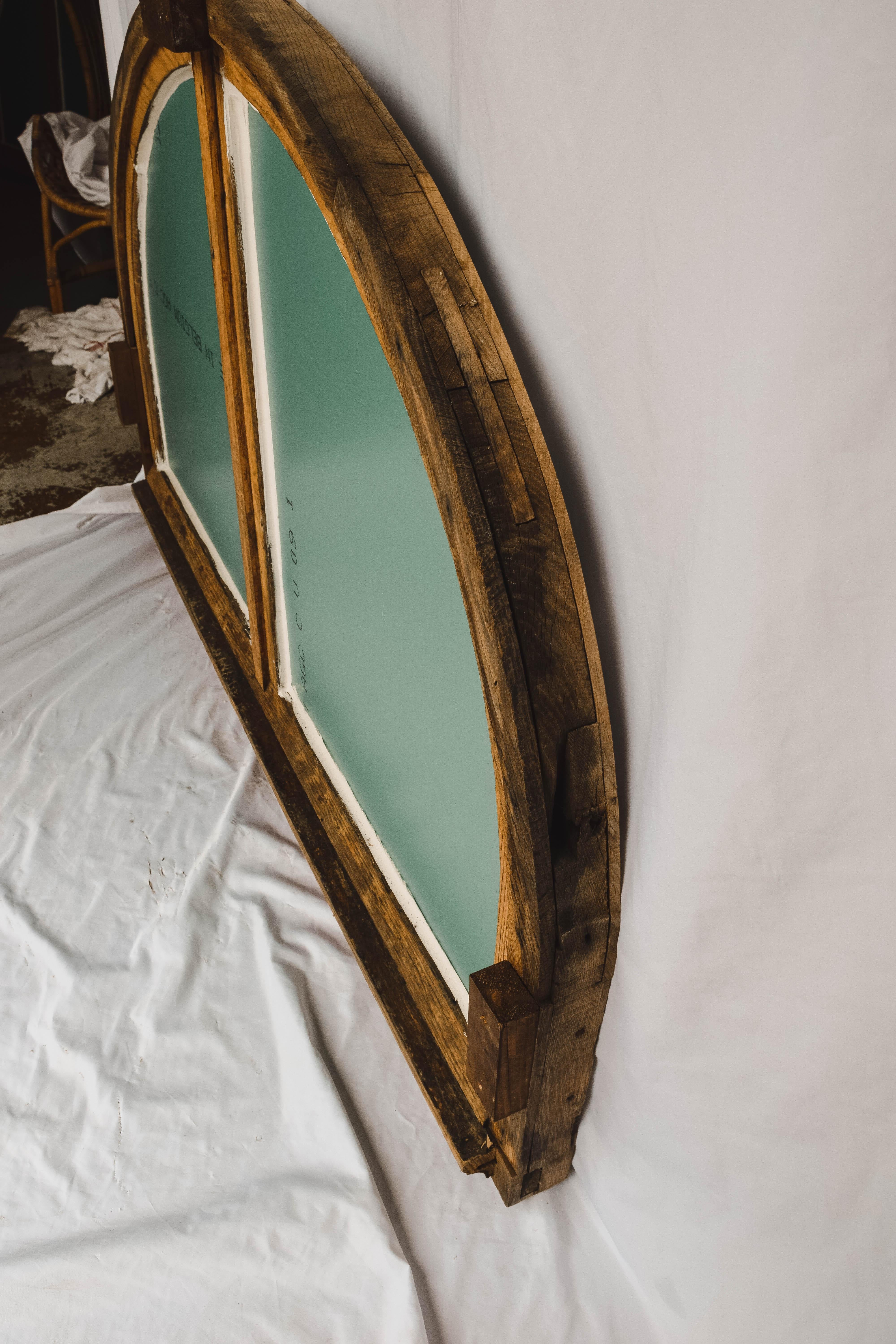 Antiker französischer halbrunder Window Casement/Spiegel (Holz) im Angebot