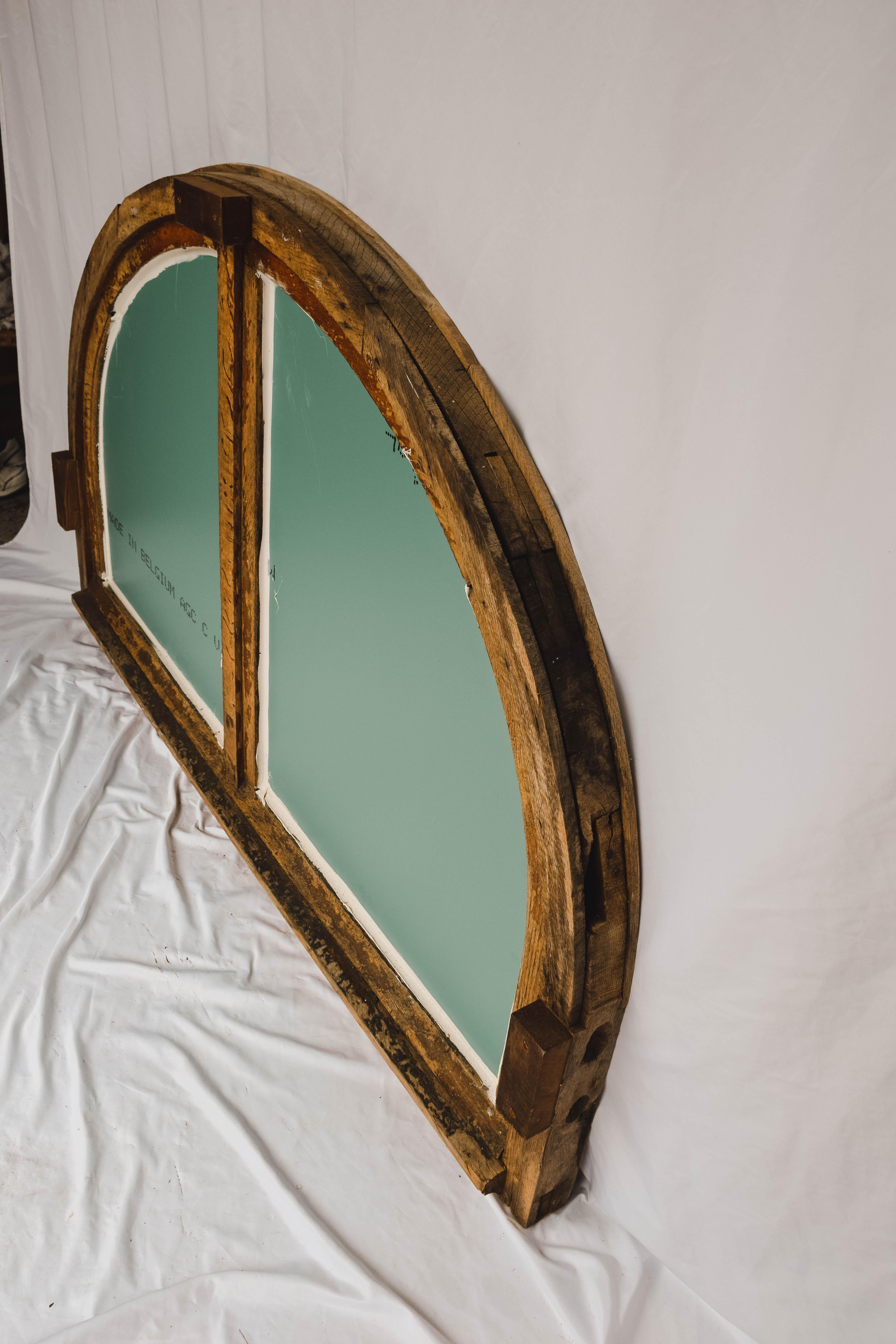 19th Century Antique French Half Round Window Casement/ Mirror