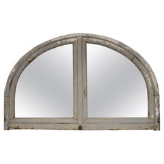 Antique French Half Round Window Casement/ Mirror