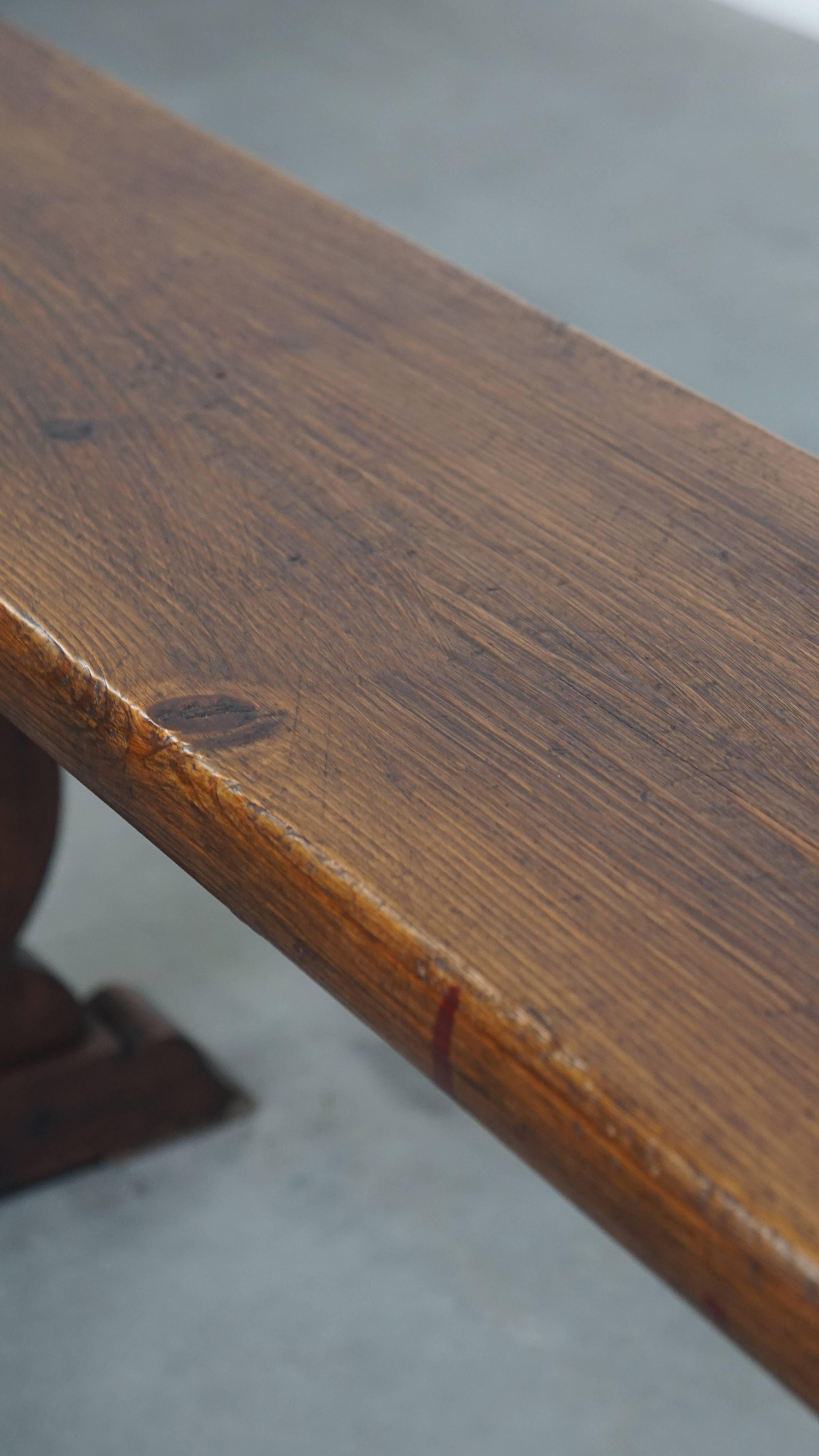 Antique French Hall Bench / Dining Table Bench For Sale 5
