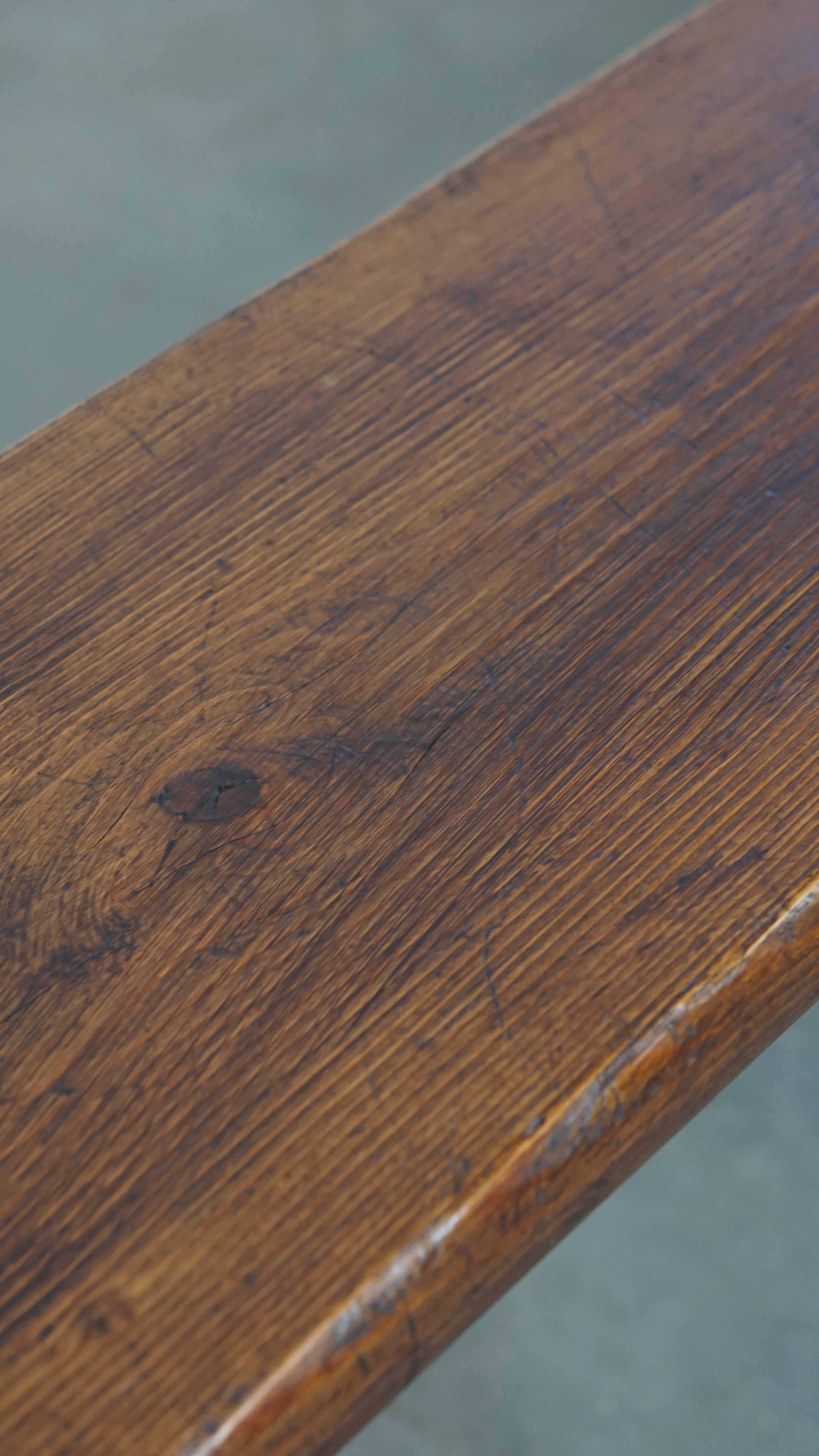 Antique French Hall Bench / Dining Table Bench For Sale 6