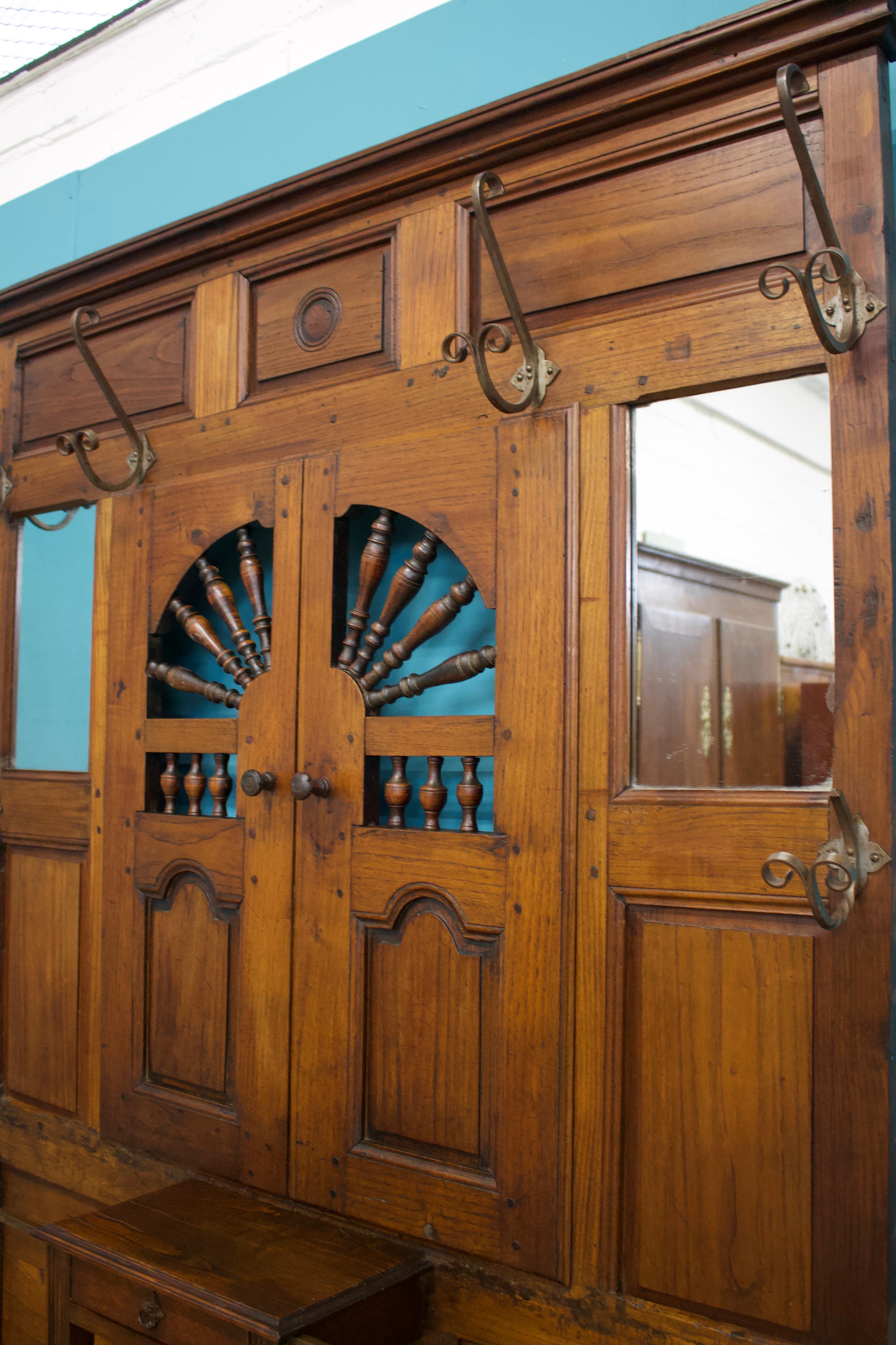 Oak Antique French Hall Stand, 1900s For Sale