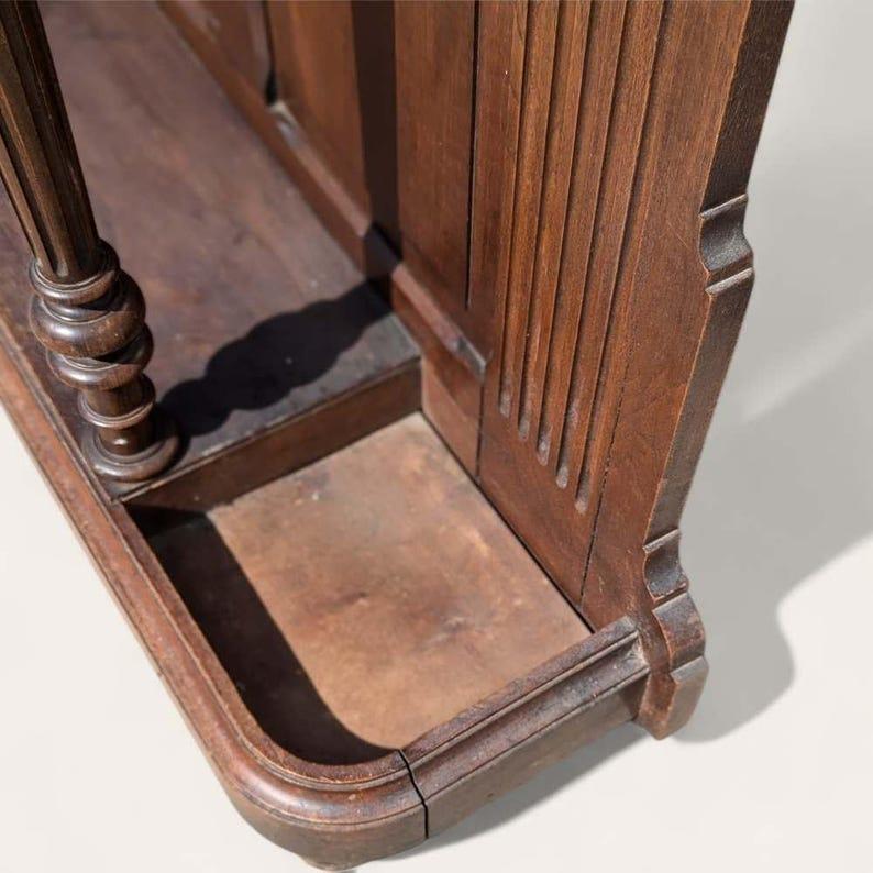 XIX secolo Antique French Hall Tree con specchio, appendiabiti, vittoriano, ottone, marmo in vendita