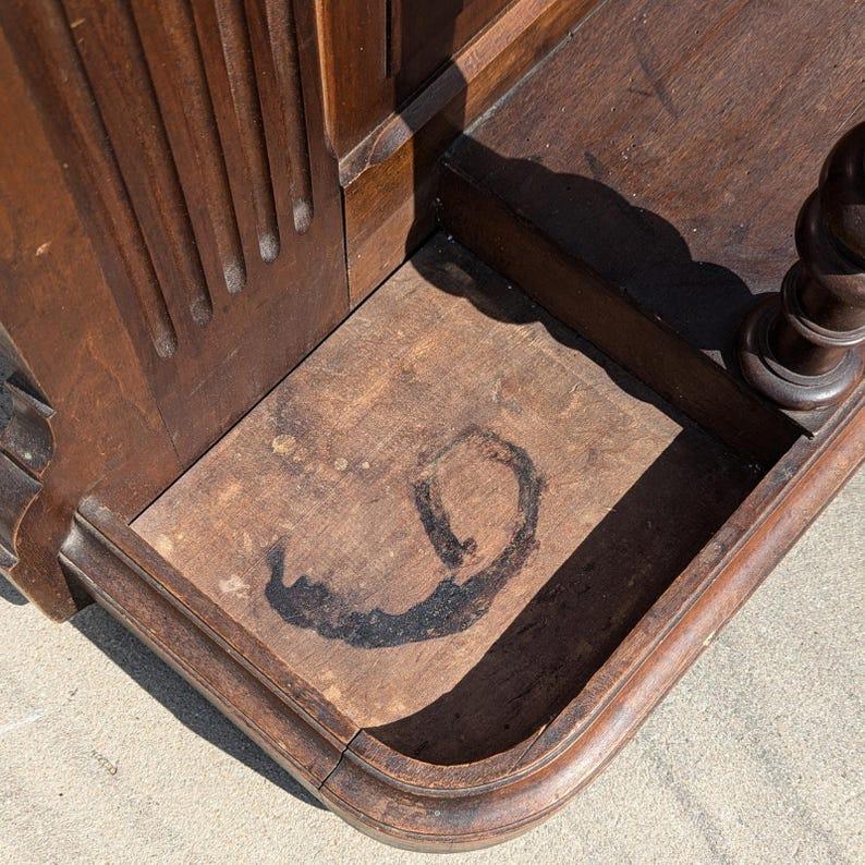 Antique French Hall Tree con specchio, appendiabiti, vittoriano, ottone, marmo in vendita 1