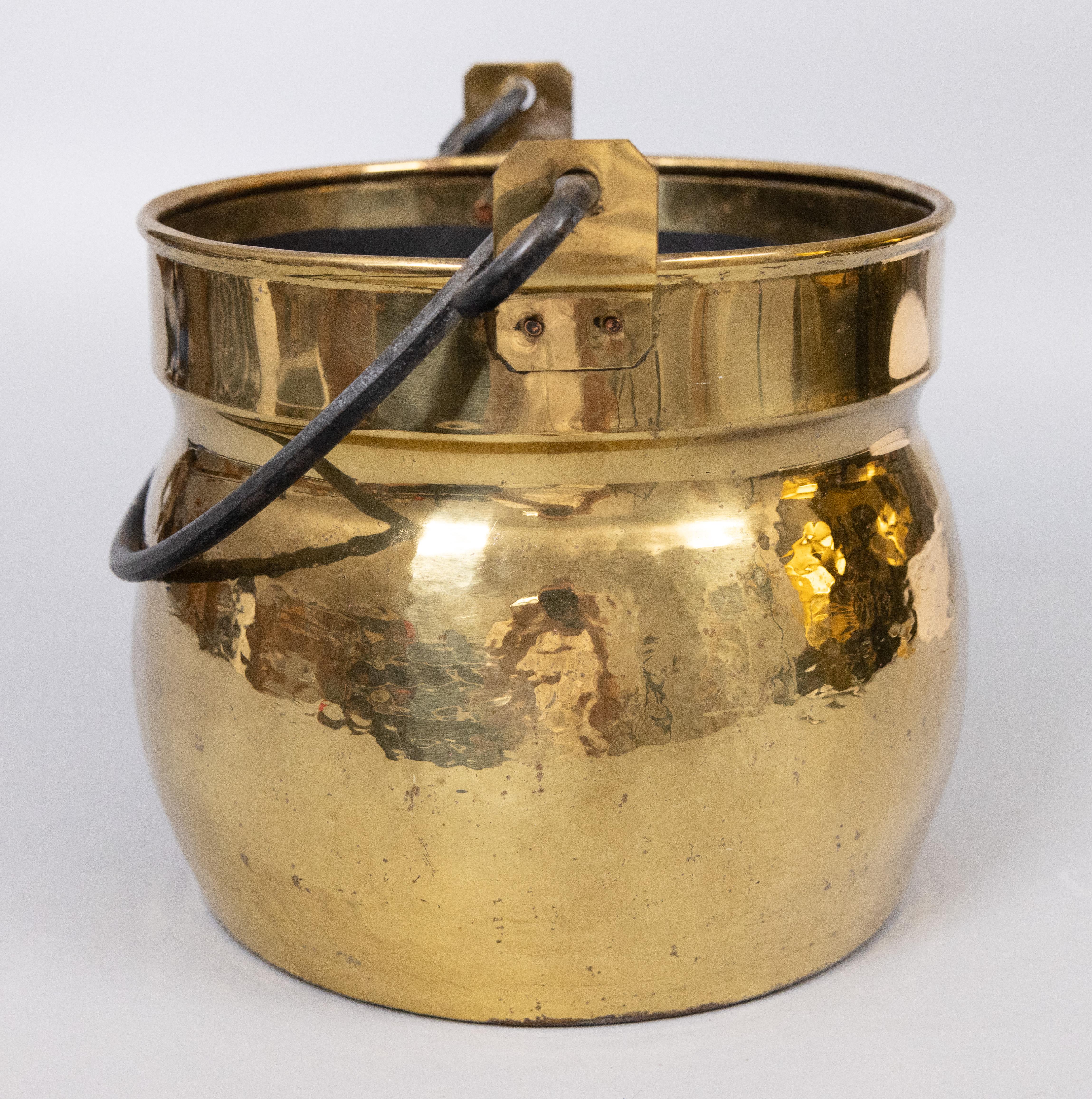 vintage brass pot with handle