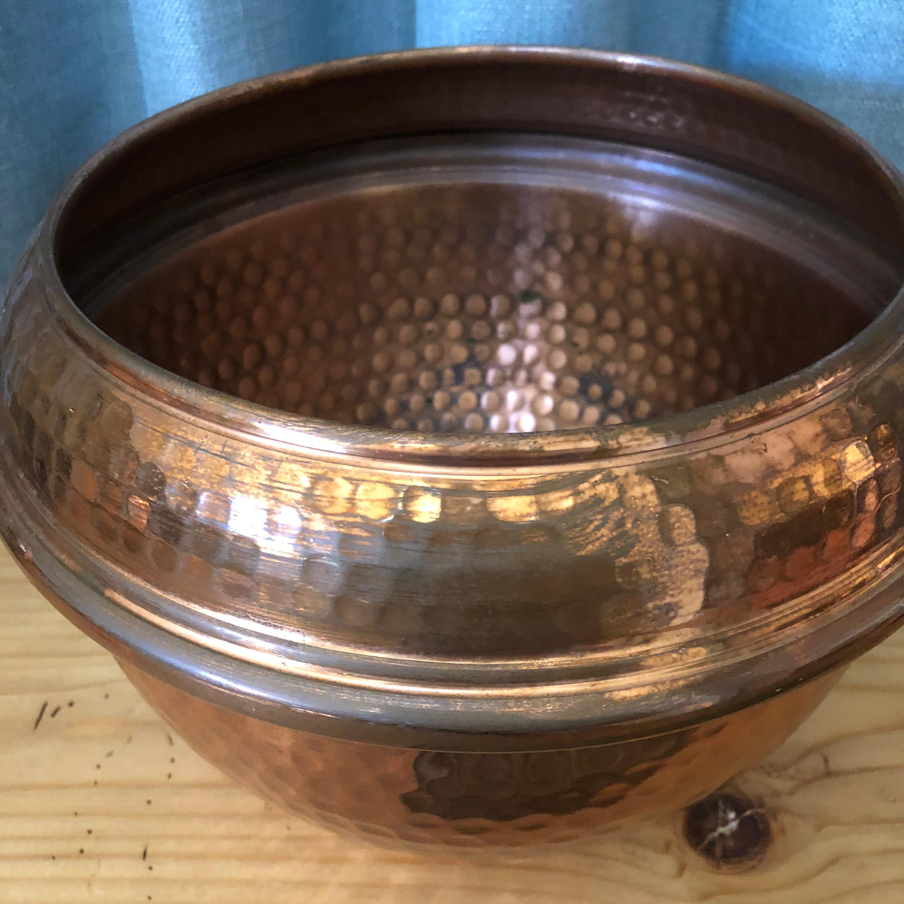 antique hammered copper pots