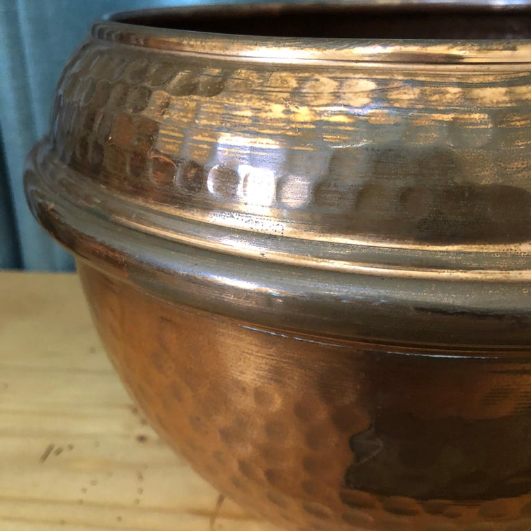 Antique French Hammered Copper Pot, Hallmarked For Sale at 1stDibs