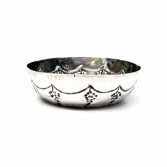 Antique French Hammered Silver Small Porringer/Sweet Meat Bowl