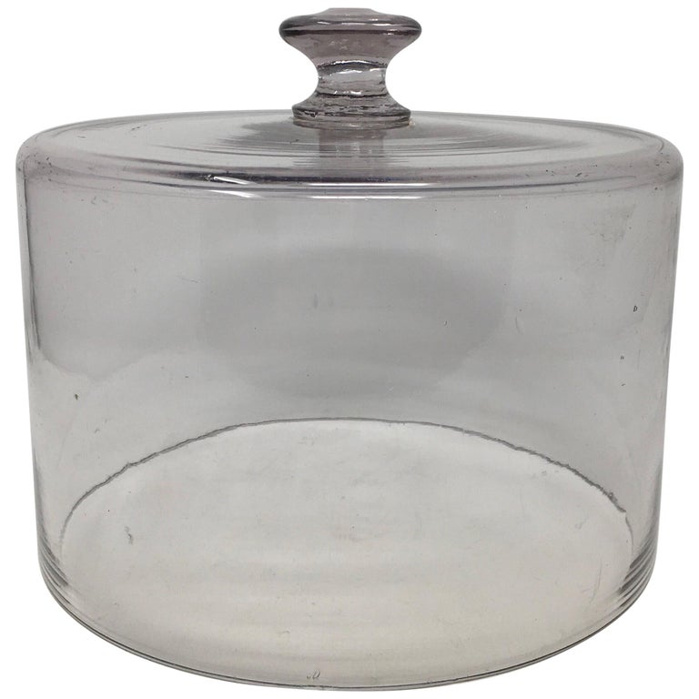 Antique French Hand Blown Glass Cheese or Pastry Cloche Dome at 1stDibs