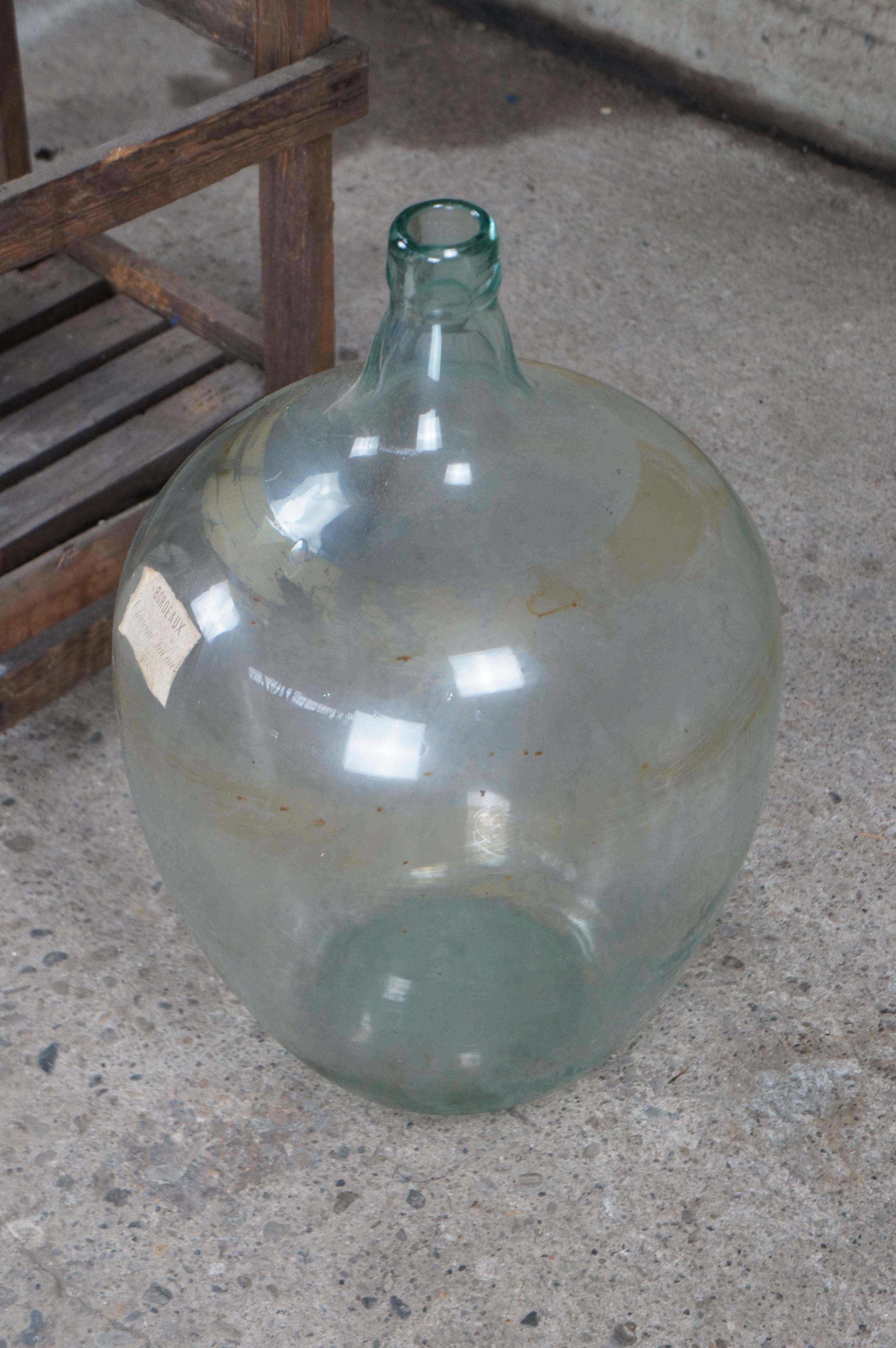 Antike französische mundgeblasene Demijohn-Weinflaschenflasche/ Krug aus mundgeblasenem Glas, Demijohn, Bordeaux im Angebot 5