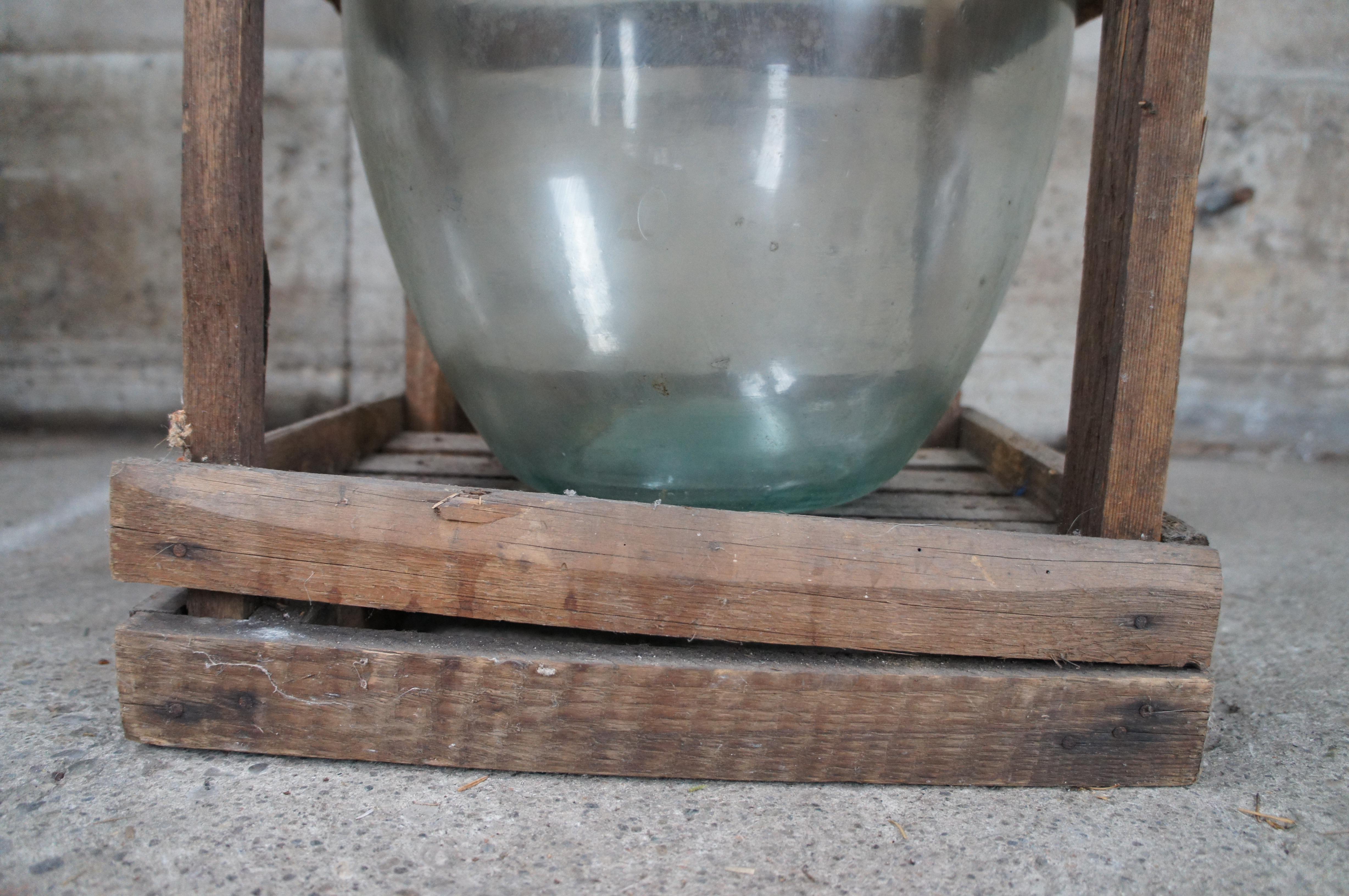 Antike französische mundgeblasene Demijohn-Weinflaschenflasche/ Krug aus mundgeblasenem Glas, Demijohn, Bordeaux (Geblasenes Glas) im Angebot