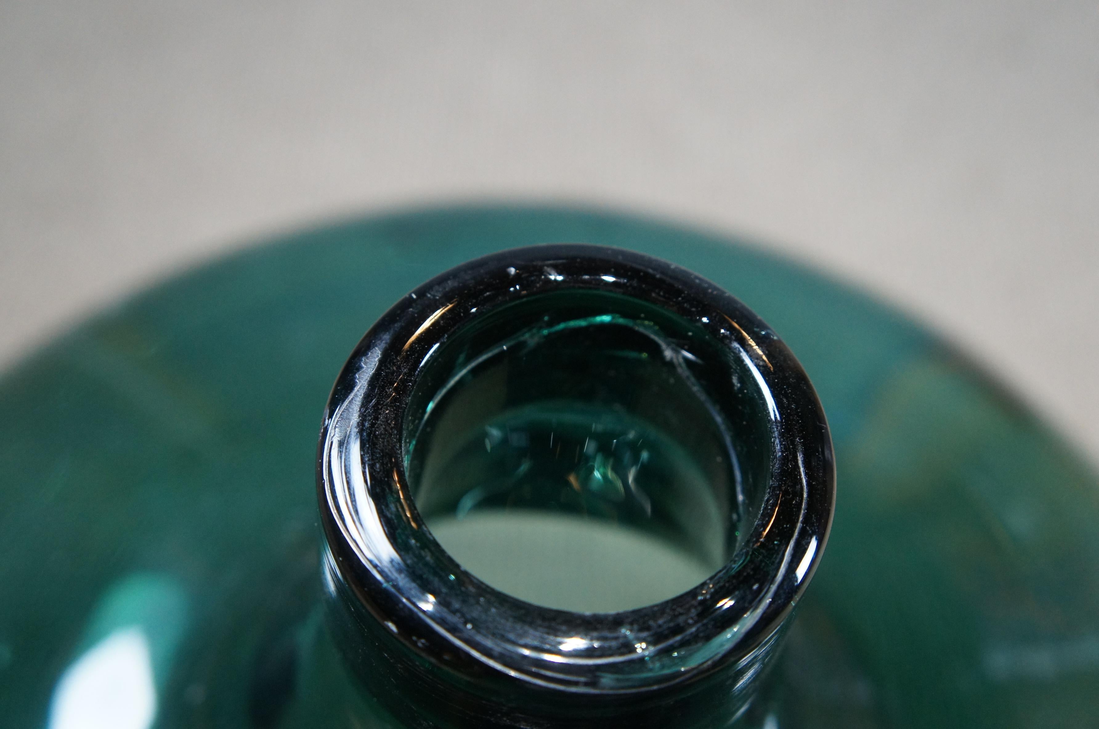 Antike französische mundgeblasene Demijohn-Weinflasche aus Glas, Bonbonne-Krug, 27