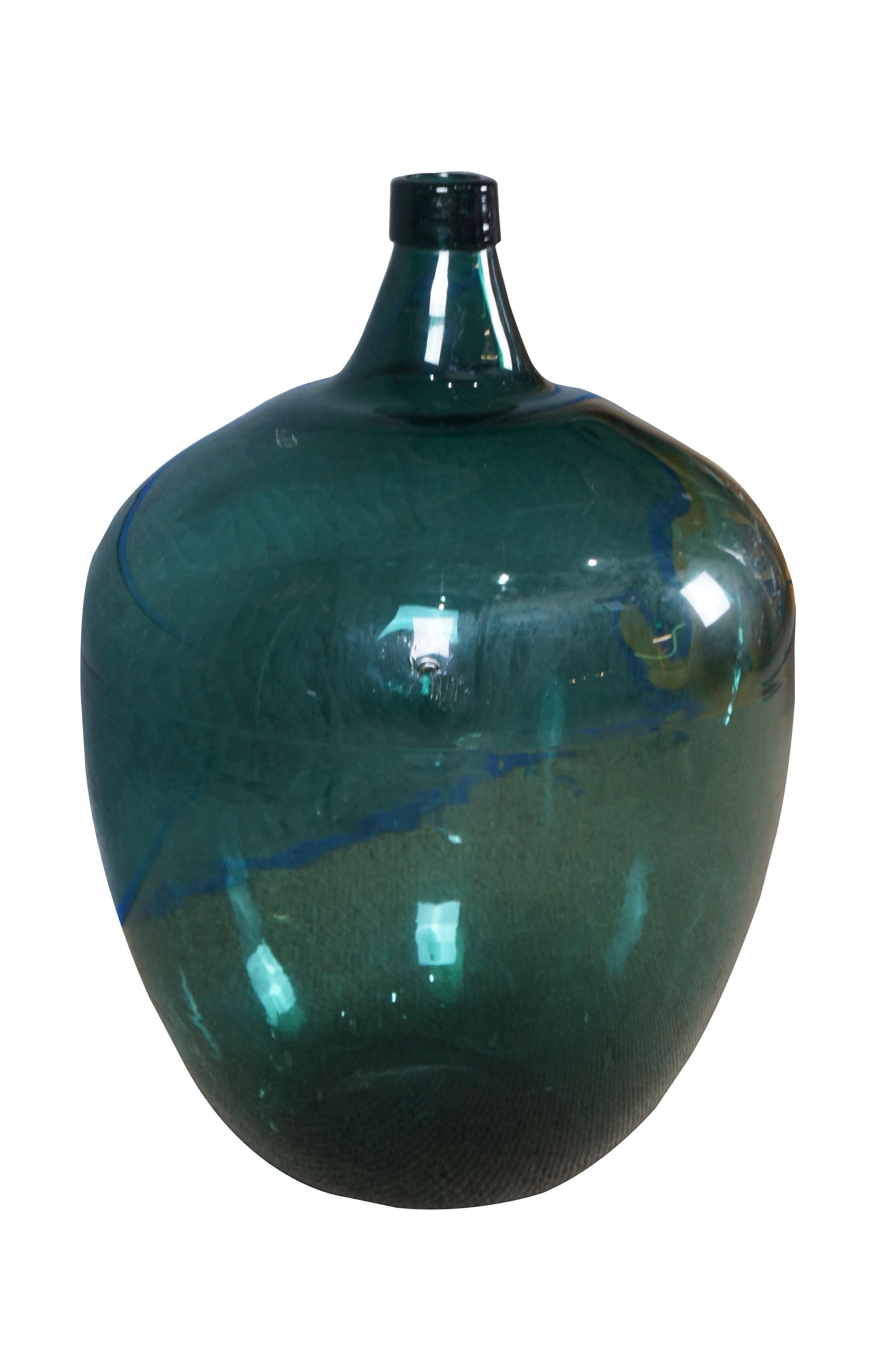 Antike französische mundgeblasene Demijohn-Weinflasche aus Glas, Bonbonne-Krug, 27