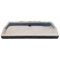 Antique French Hand-Carved Burgundy Stone Farmhouse Sink, 19th Century