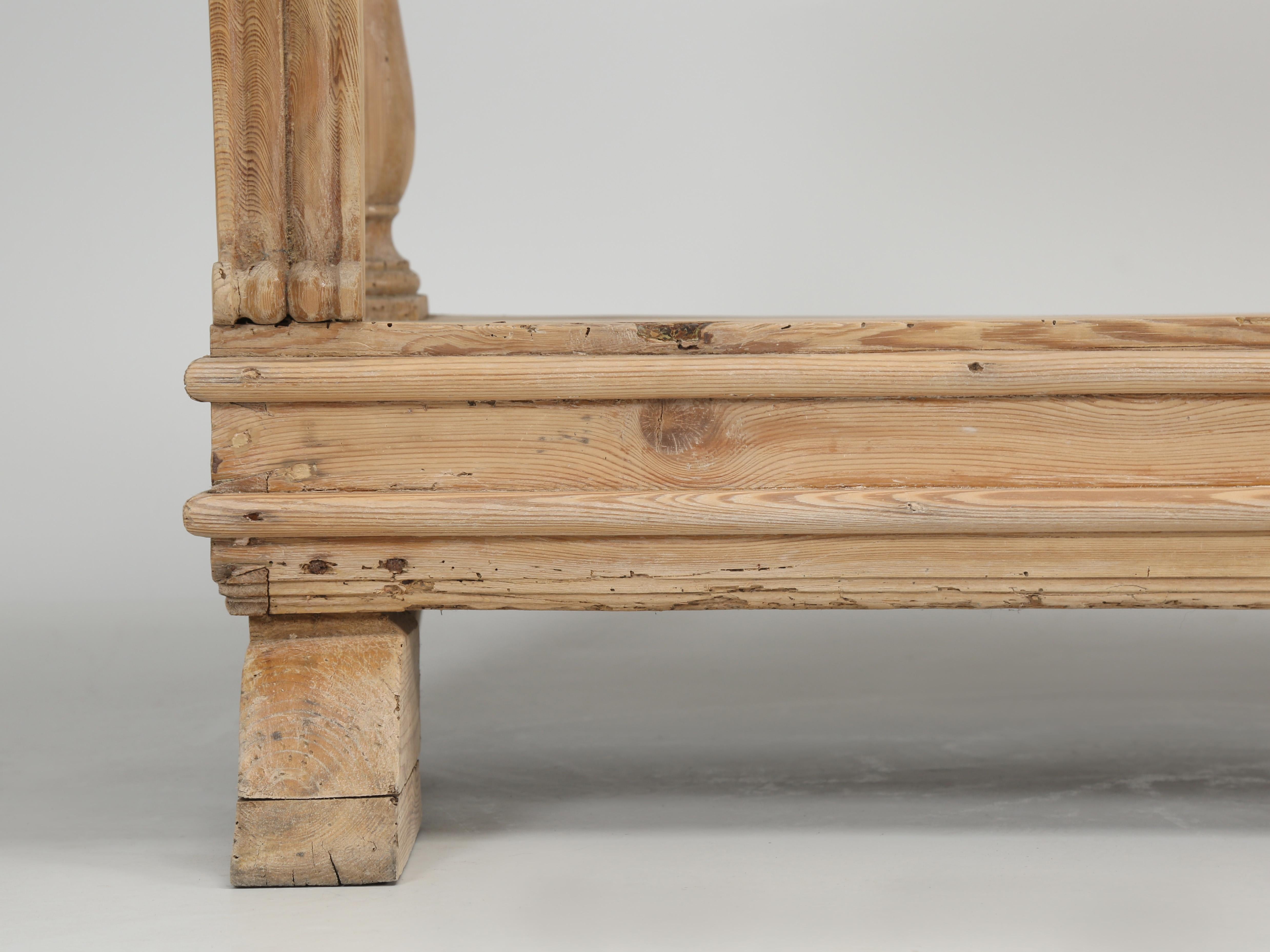 Antique French Hand-Carved Console Table in Stripped Pine Circa Late, 1800's 14