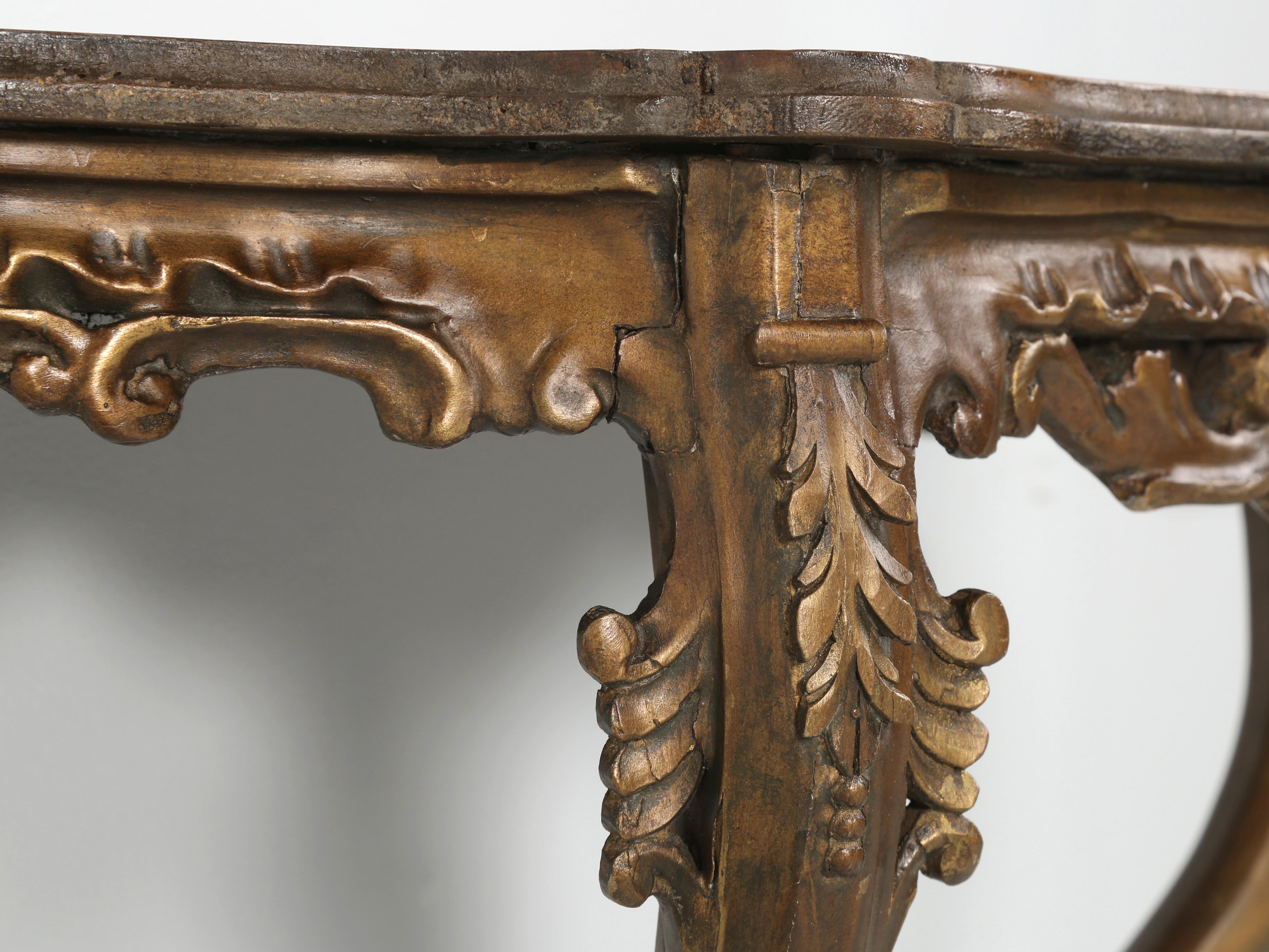 Antique French Hand-Carved Wall-Mounted Console Table c1900 Very Diminutive For Sale 2