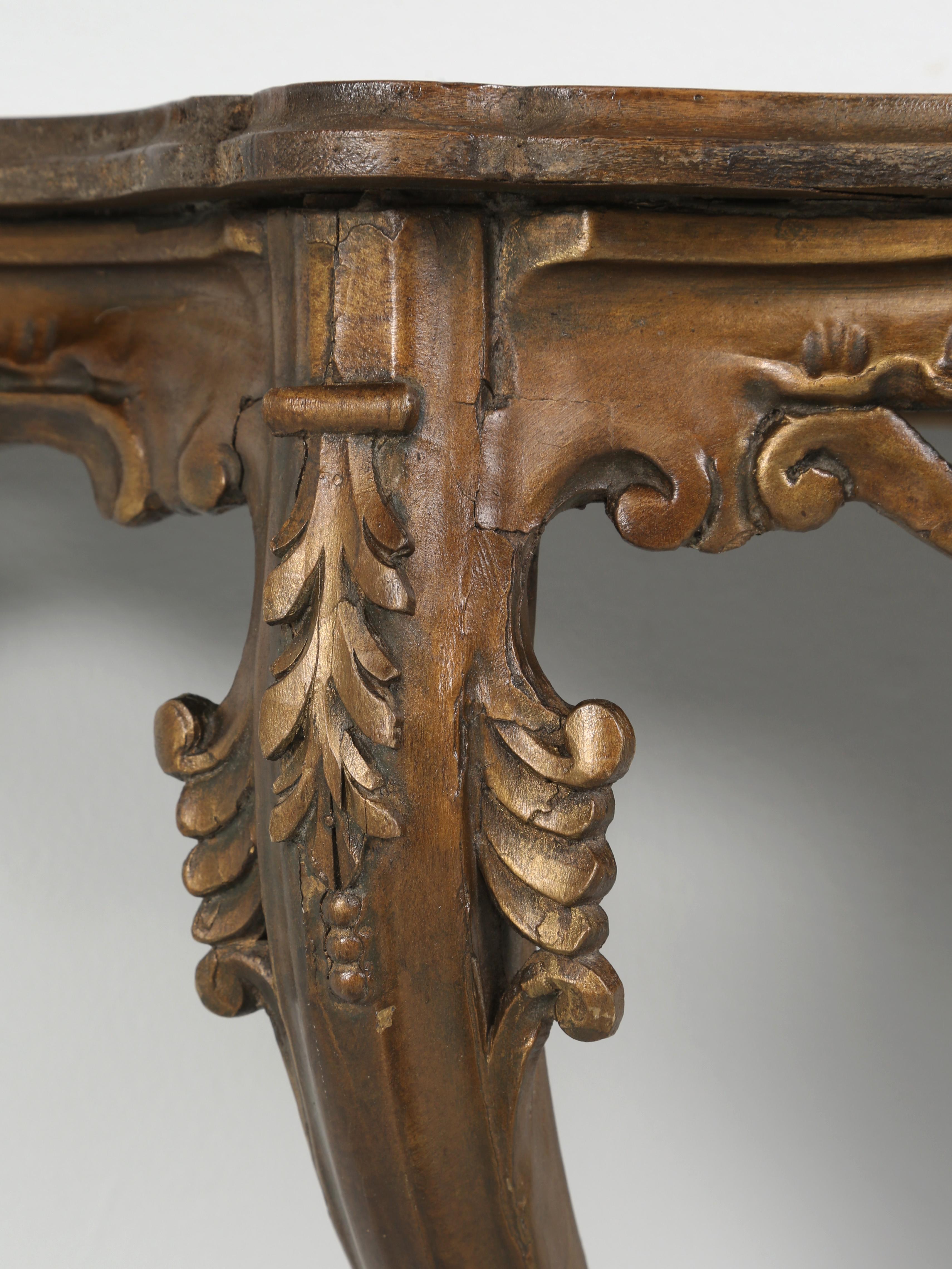 Antique French Hand-Carved Wall-Mounted Console Table c1900 Very Diminutive For Sale 3