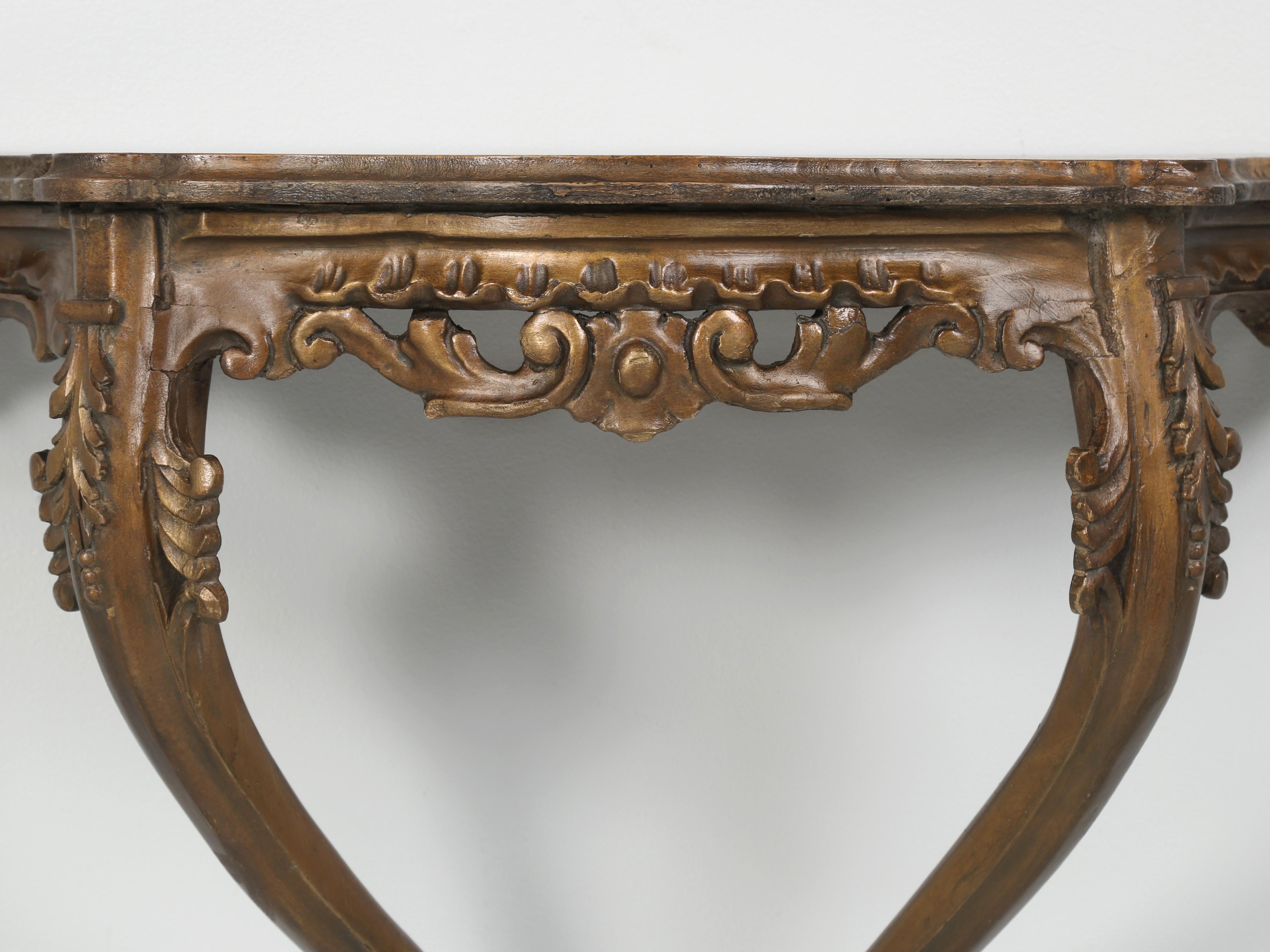 Antique French Hand-Carved Wall-Mounted Console Table c1900 Very Diminutive For Sale 4