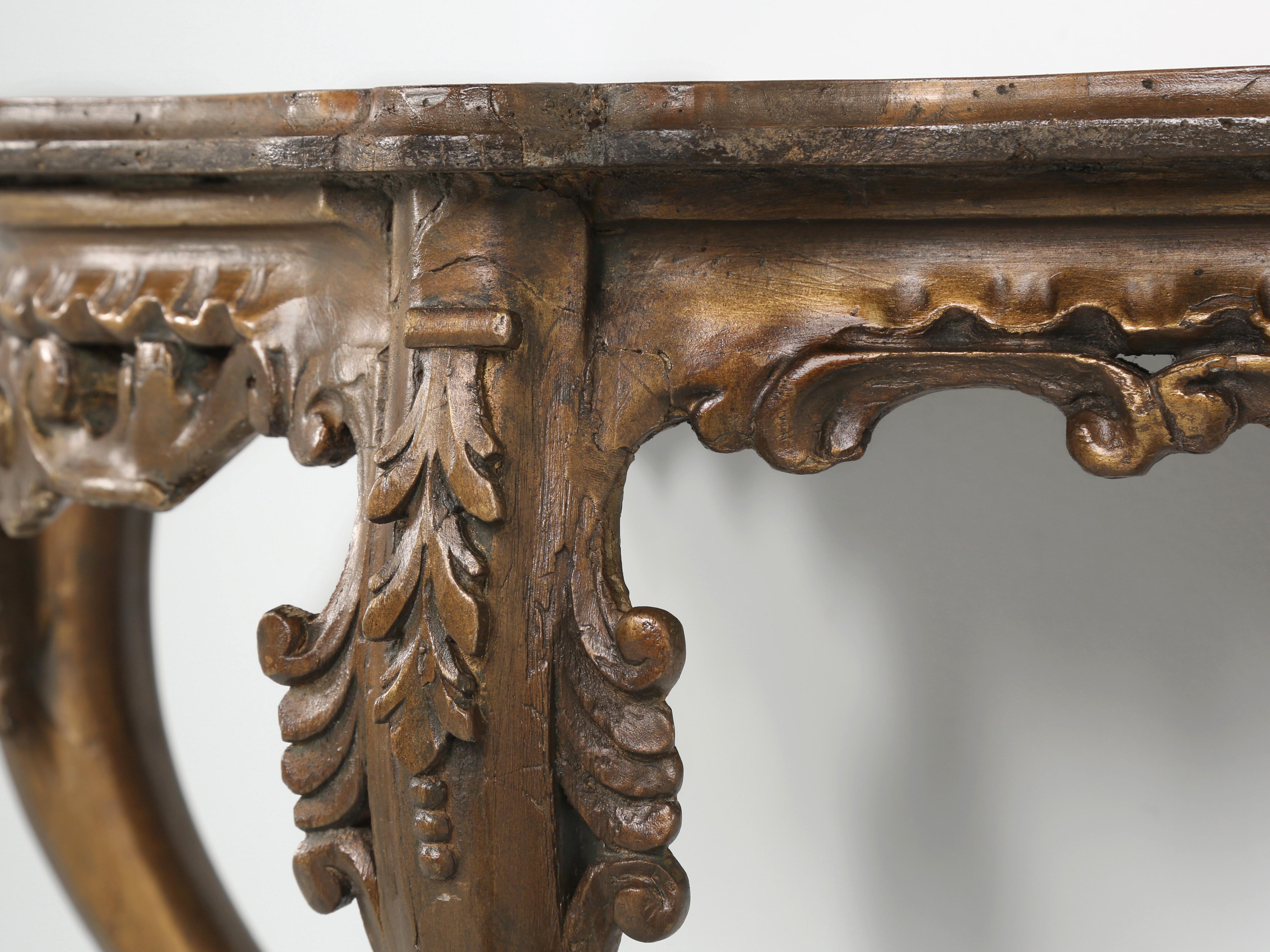 Antique French Hand-Carved Wall-Mounted Console Table c1900 Very Diminutive For Sale 7
