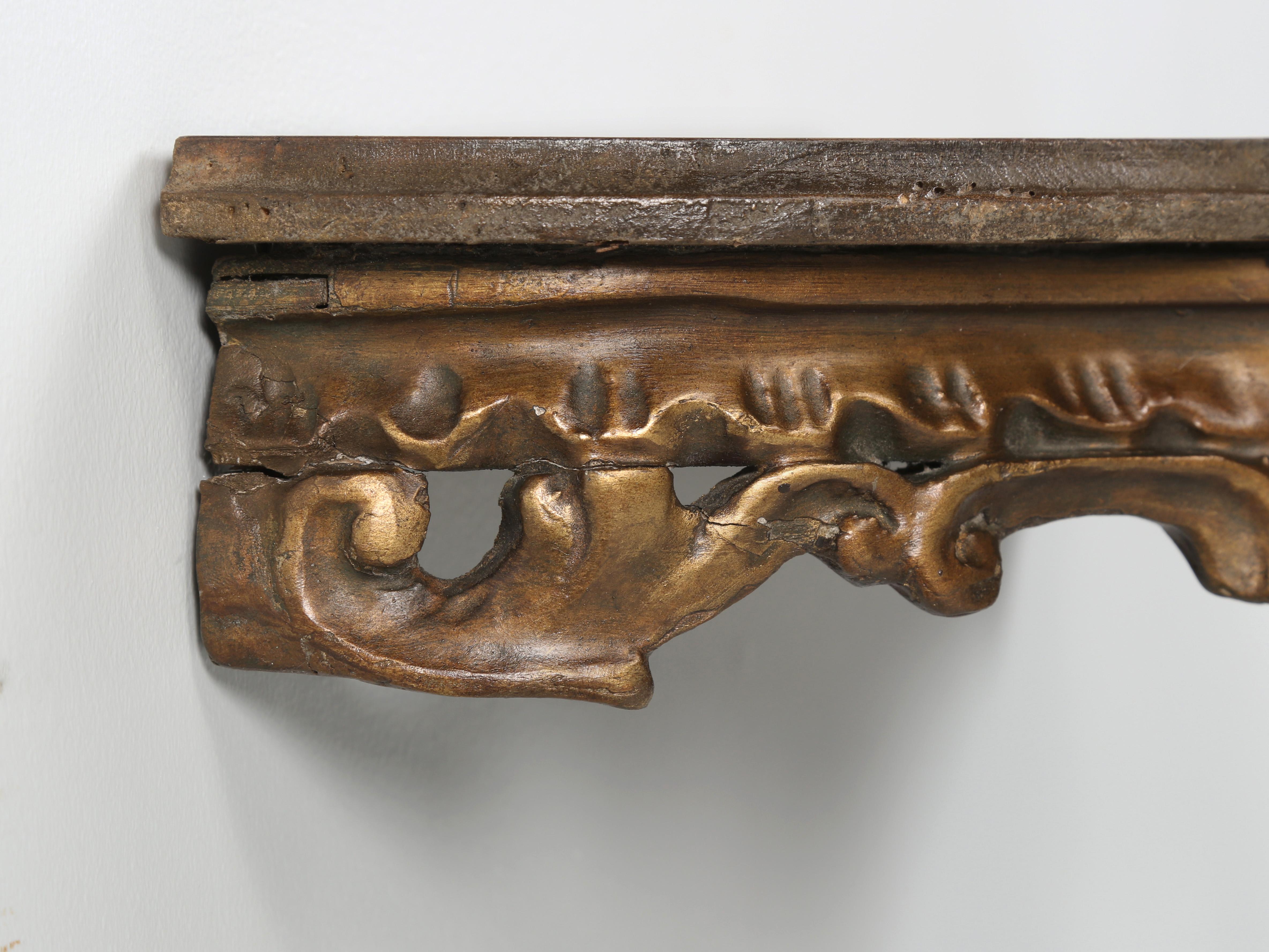 Antique French Hand-Carved Wall-Mounted Console Table c1900 Very Diminutive For Sale 1
