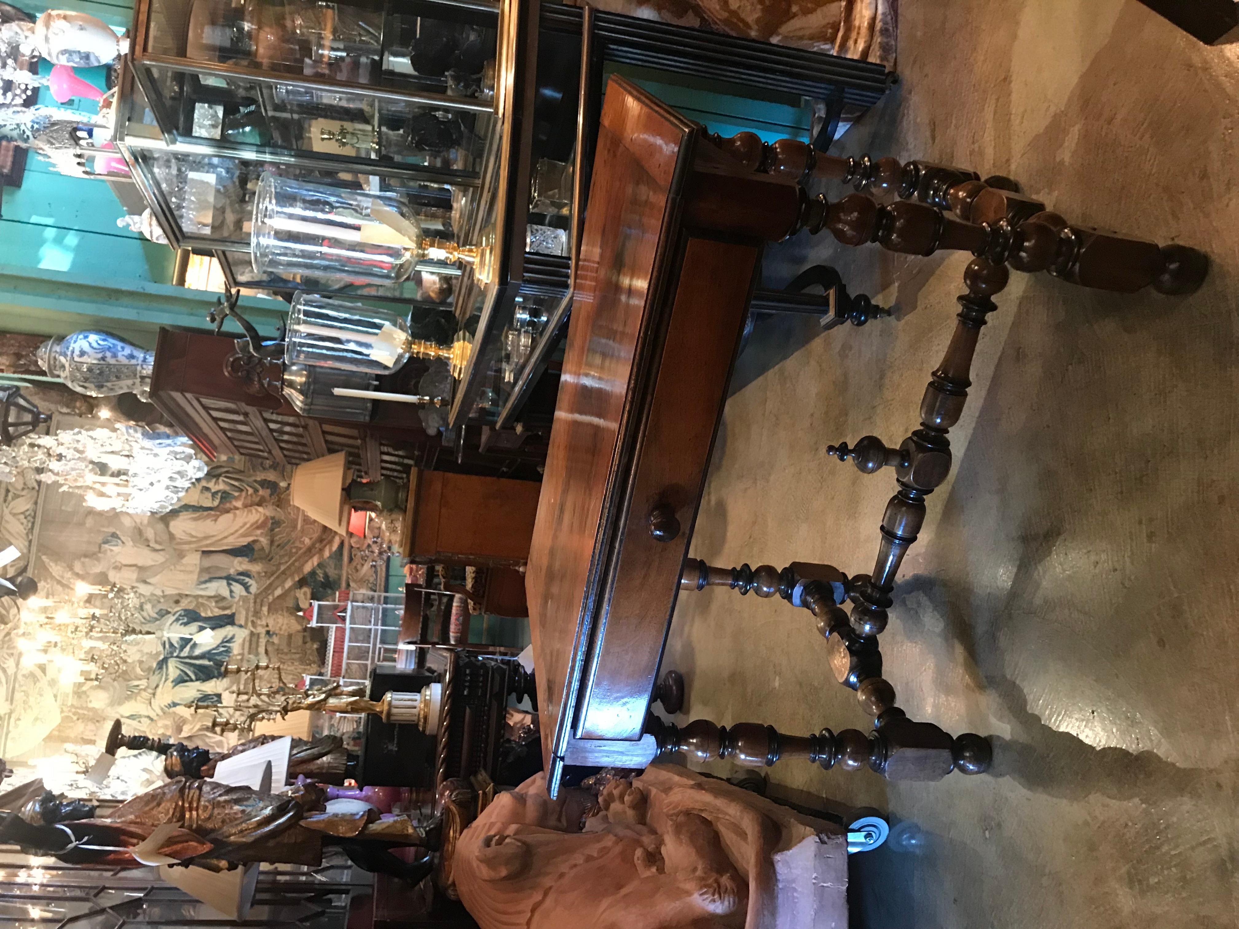 Antiguo Escritorio Francés de Madera Tallada a Mano / Centro / Mesa Auxiliar Granja Rústica en venta 12