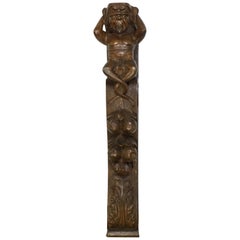 Antique French Hand Carving Wood Wall Hanging