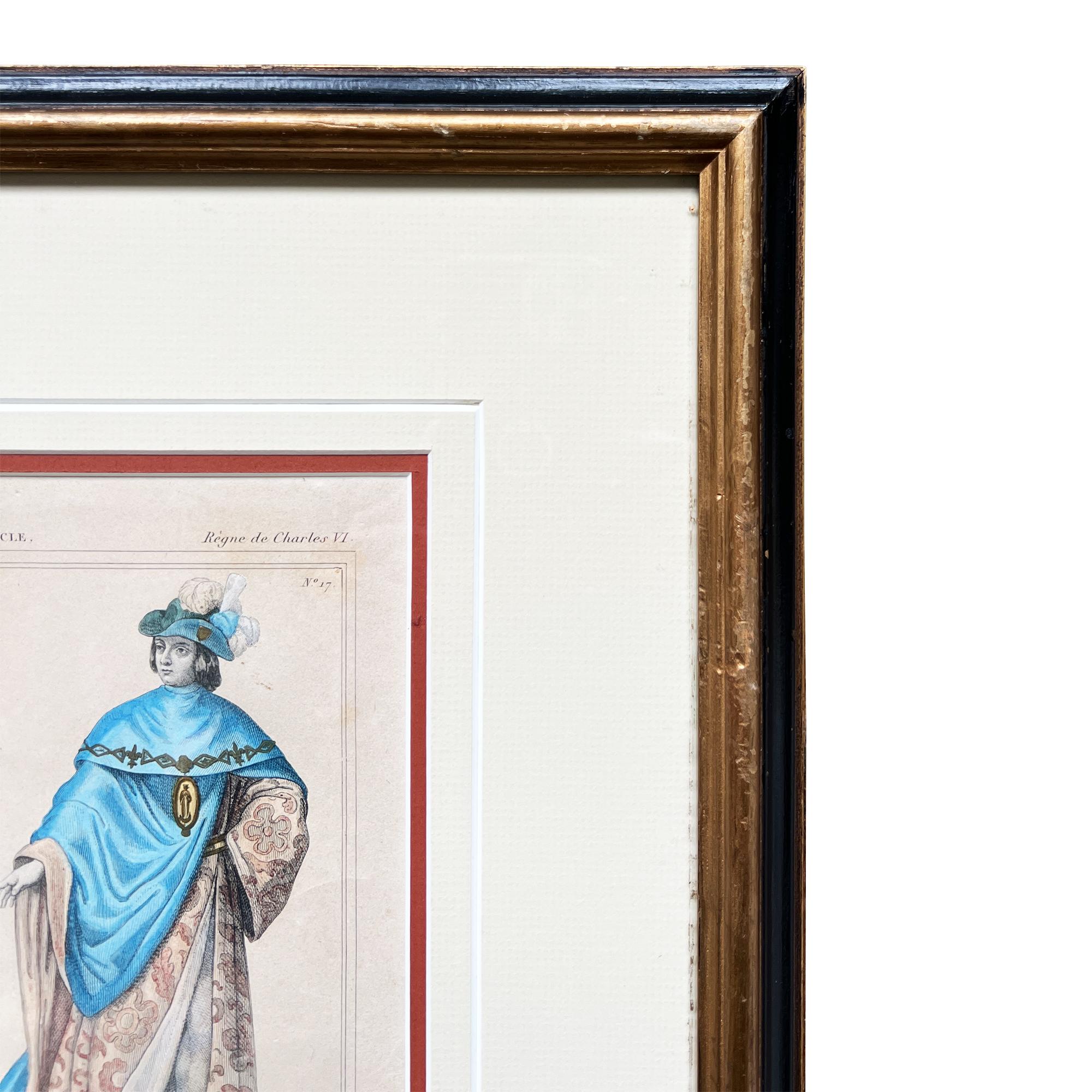 Antique French Hand-Colored Lithograph “Chevalier de Notre-Dame du Chardon In Good Condition For Sale In Oklahoma City, OK