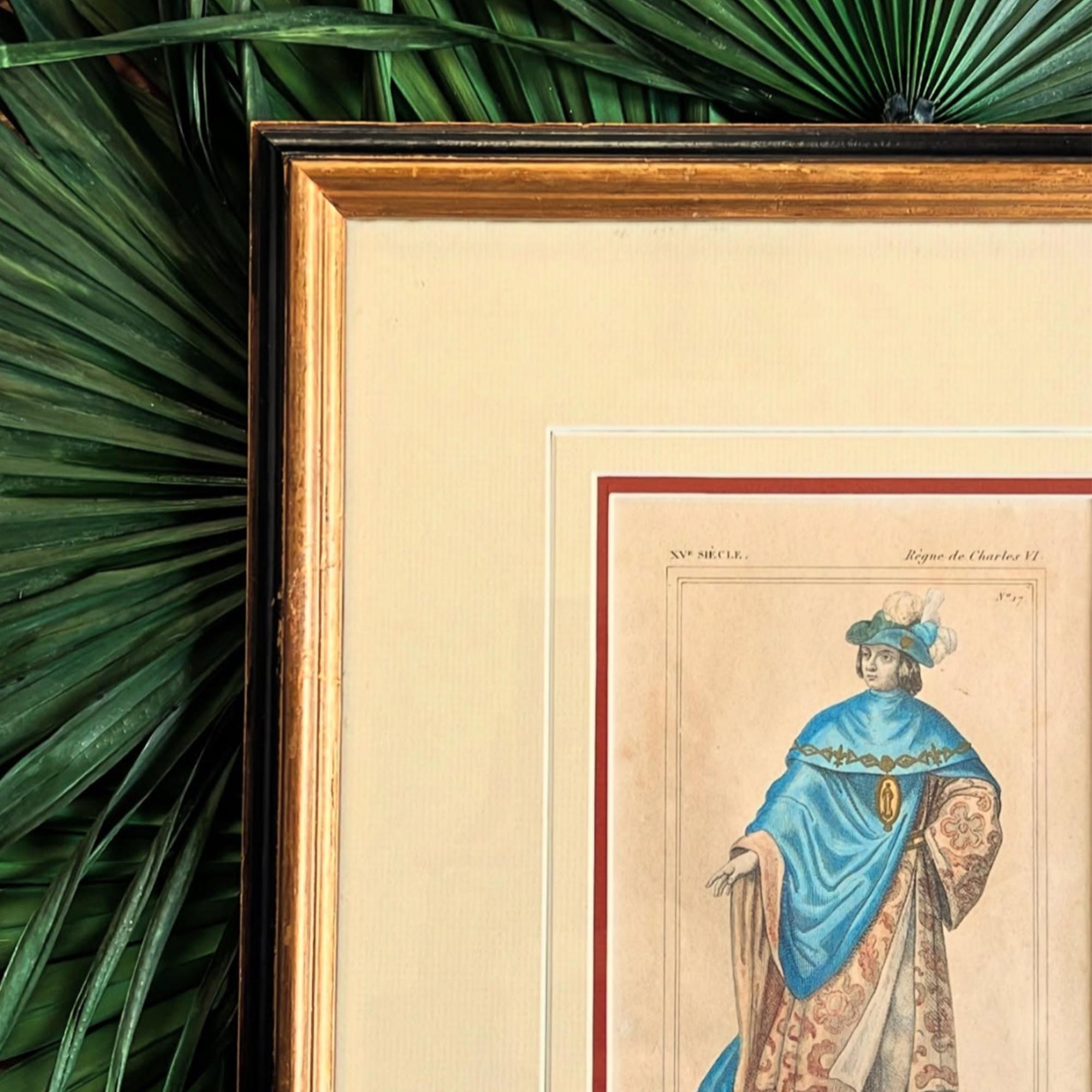 Antique French Hand-Colored Lithograph “Chevalier de Notre-Dame du Chardon For Sale 2