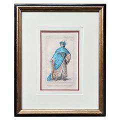 Lithographie ancienne française coloriée à la main "Chevalier de Notre-Dame du Chardon