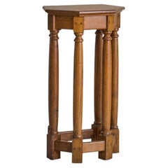 Antique French Hand-Crafted Oak Pedestal - 2 Available
