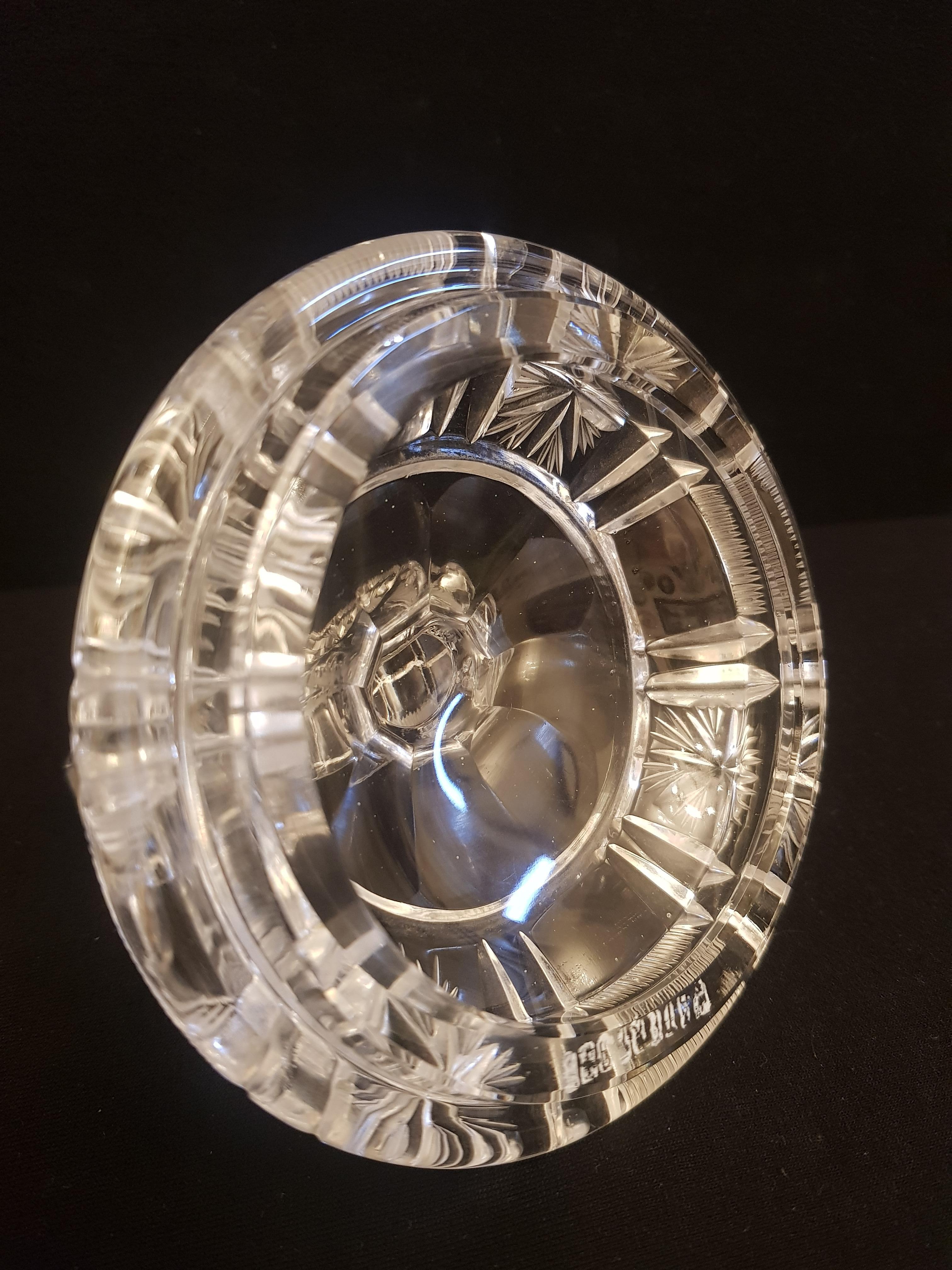 Antique French Hand Cut Crystal Dish In Excellent Condition For Sale In Grantham, GB