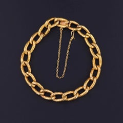 Bracelet français ancien en or 18 carats martelé à la main, vers 1900