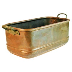 Antique French  Cobre y latón martillados a mano  Jardinera
