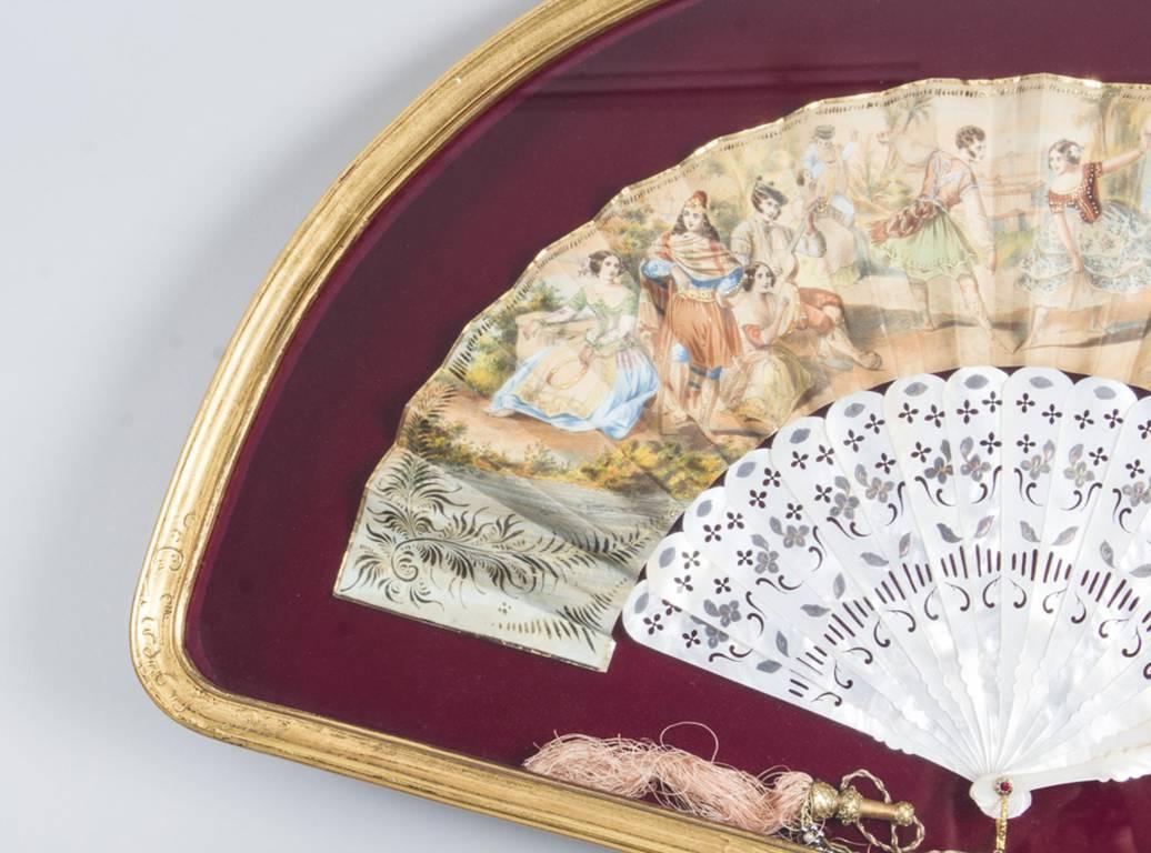 mother of pearl hand fan