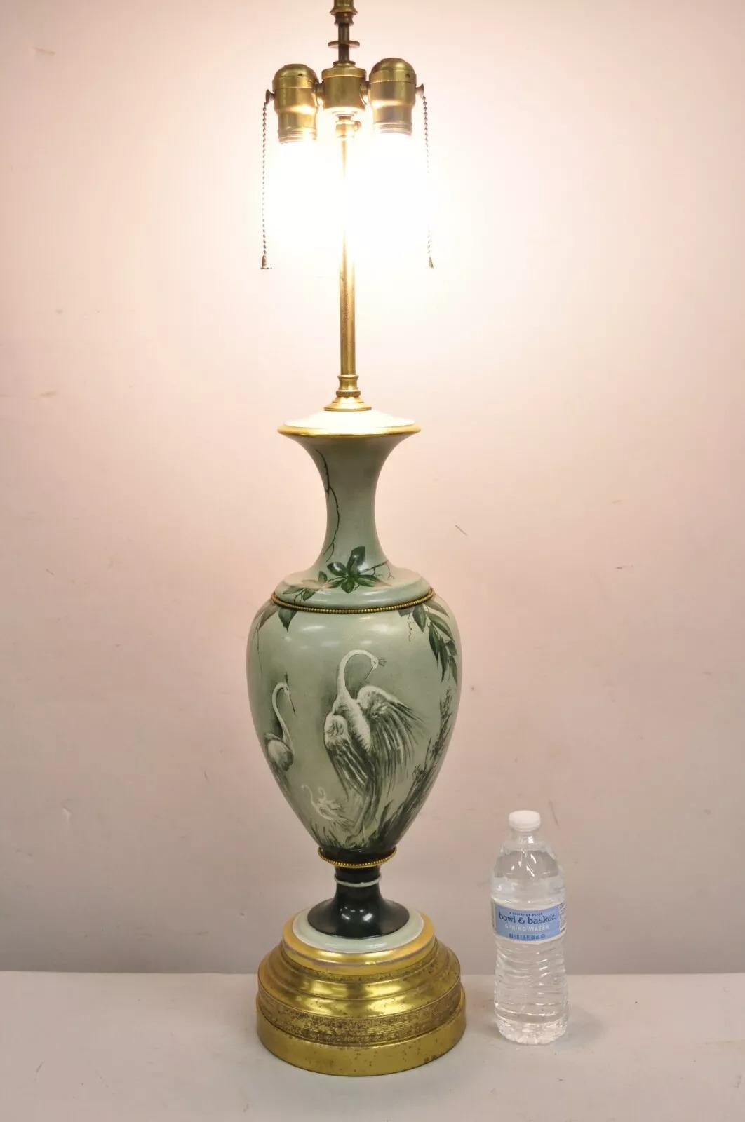 Antique French Chinoiserie Green Hand Painted Porcelain 