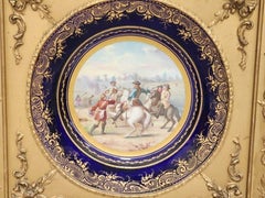Antique French Hand Painted Sevres Plate in Frame