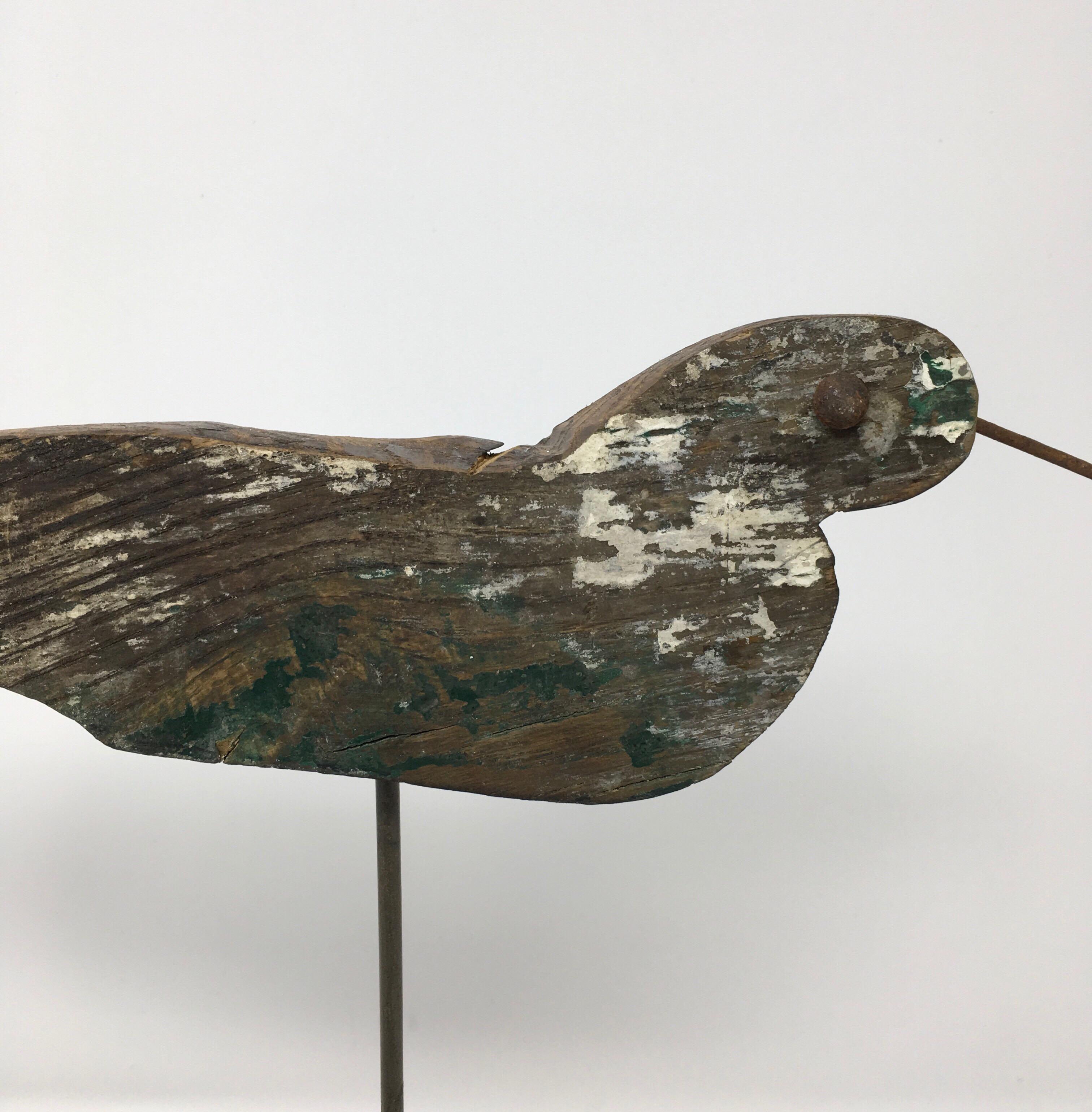 Antique French Handmade Bird Decoy In Good Condition In Houston, TX