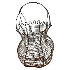 Antique French Handmade Wire Kitchen Egg Basket